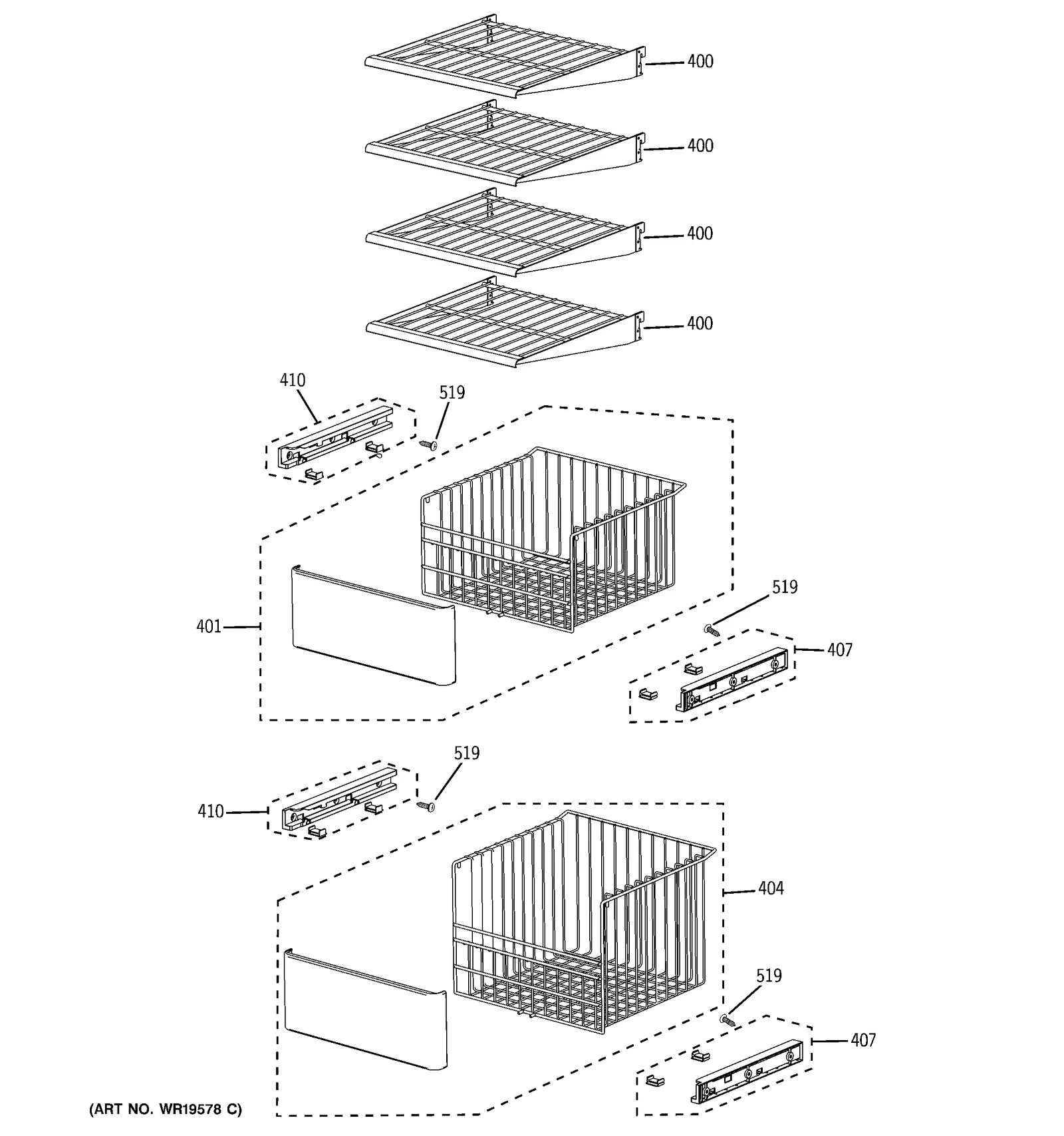 Low Wire Basket Assembly