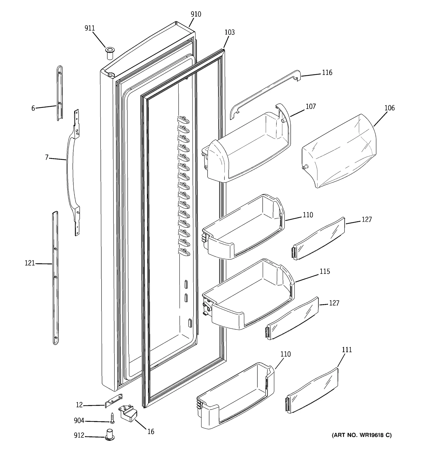 White Door Foam Assembly