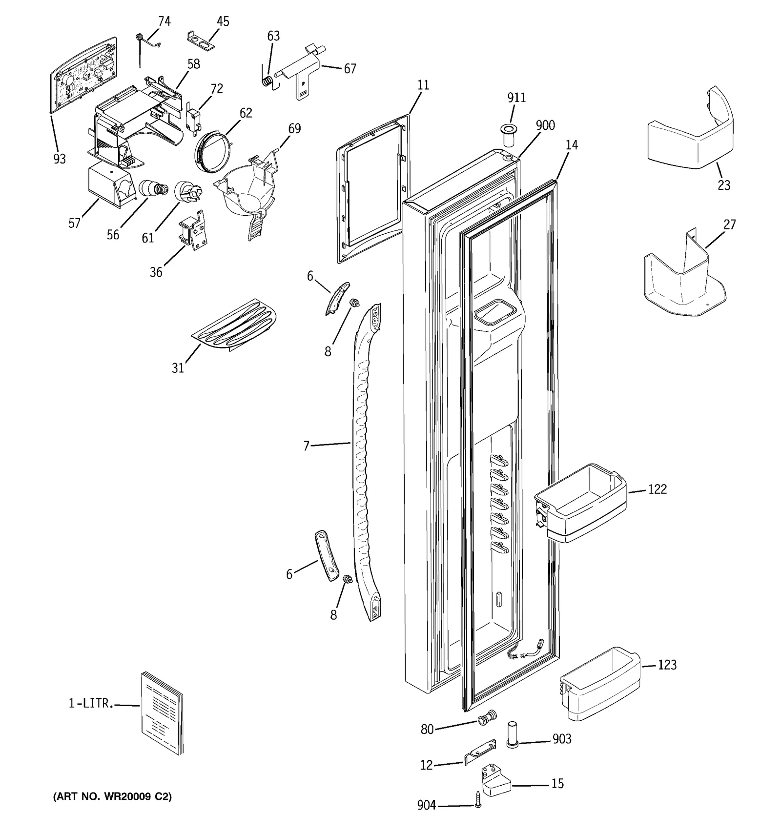 Door Foam Assembly Black