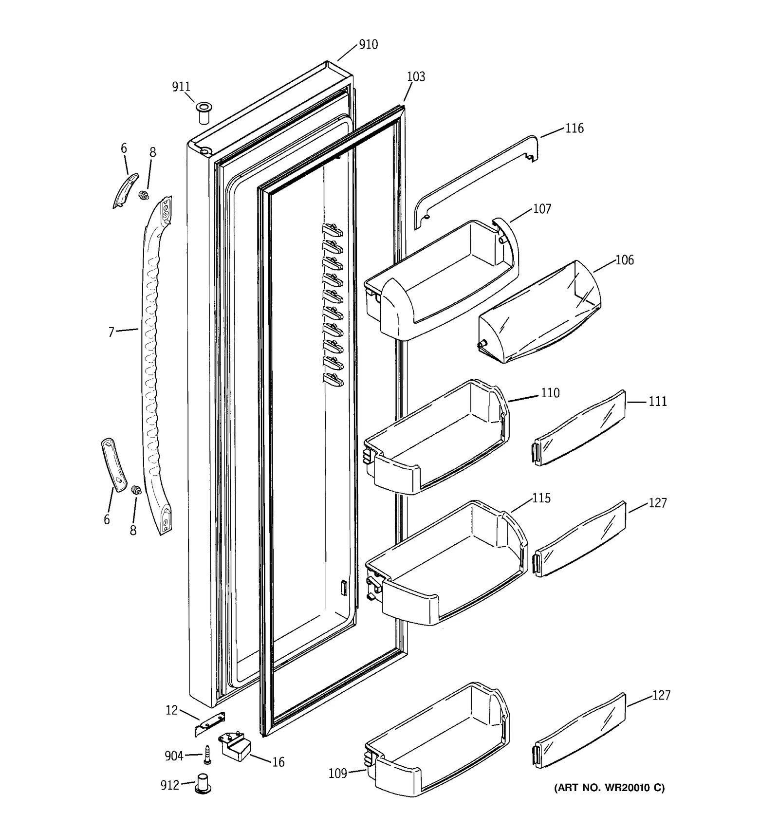 White Door Foam Assembly