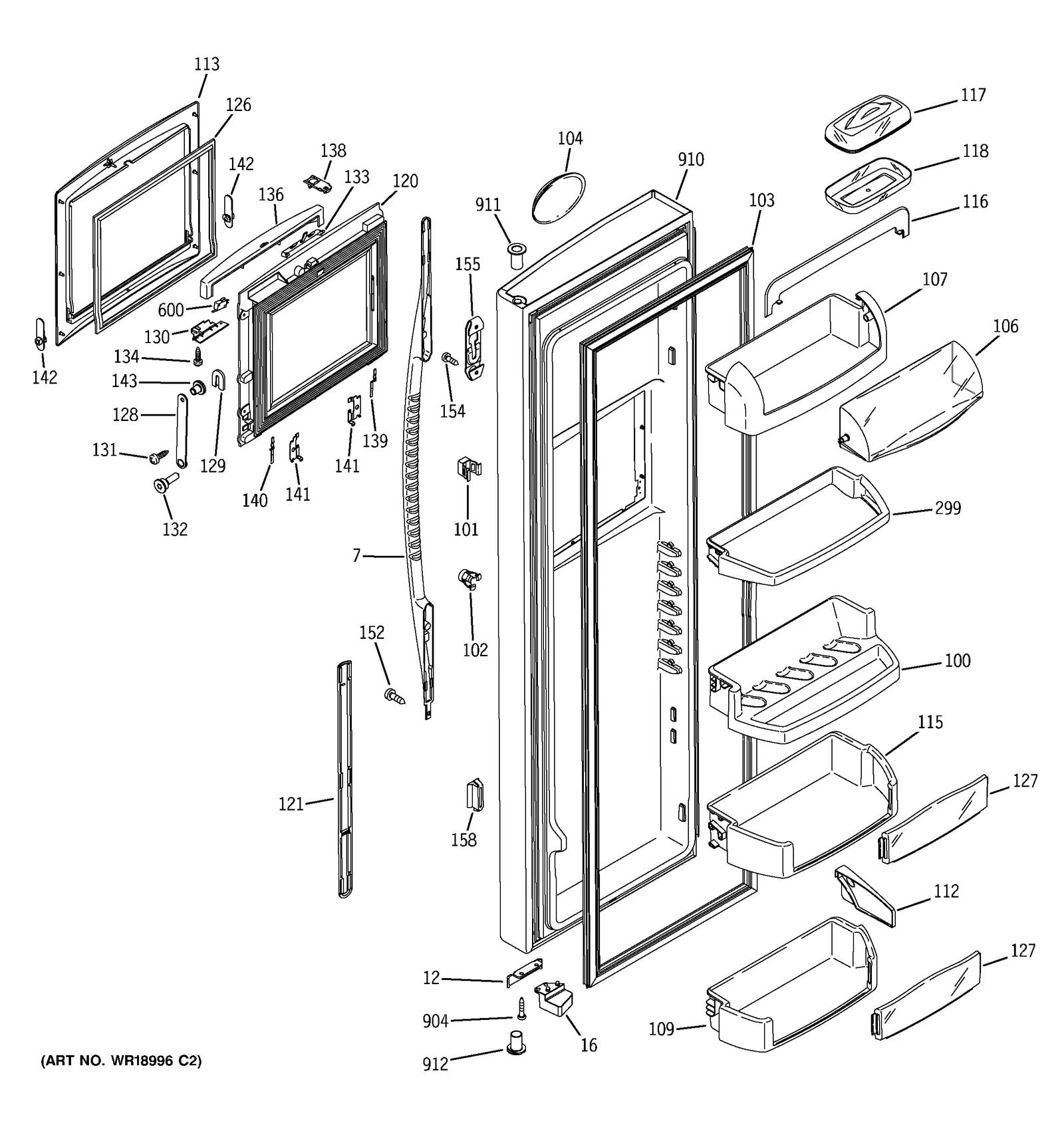 Door Foam Assembly Bisque