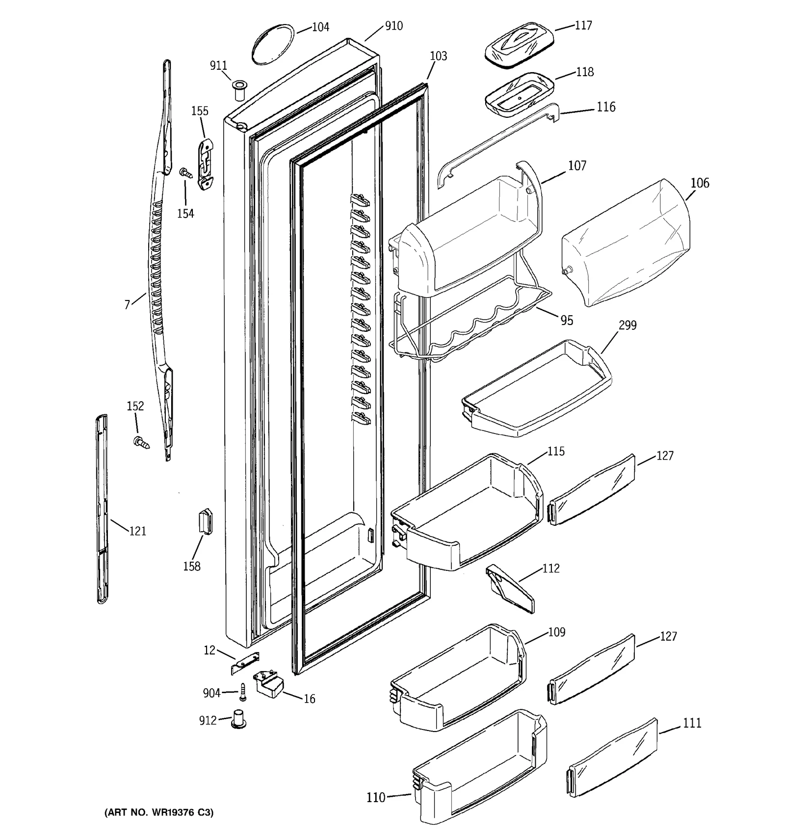 Door Foam Assembly Black