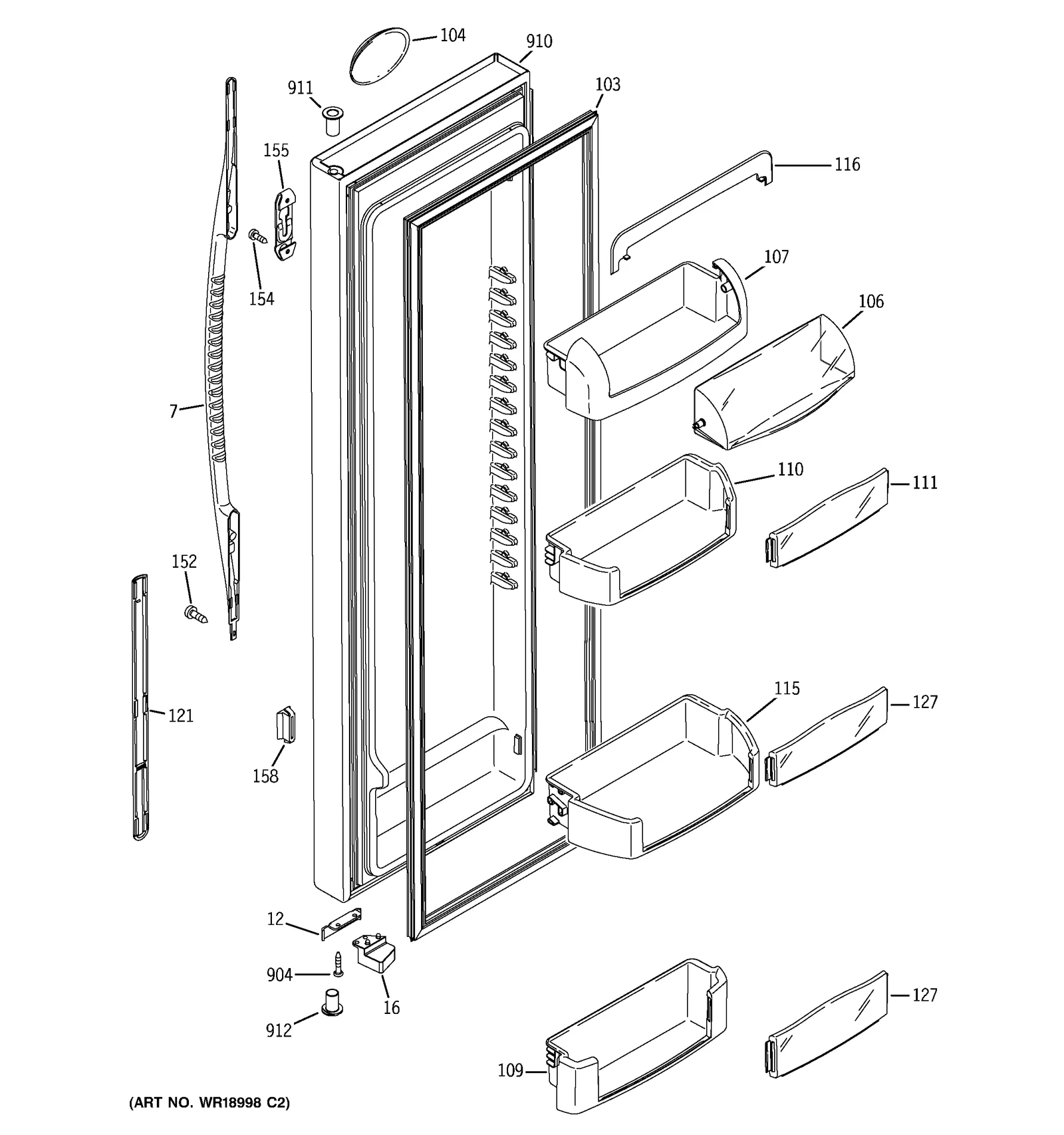 White Door Foam Assembly