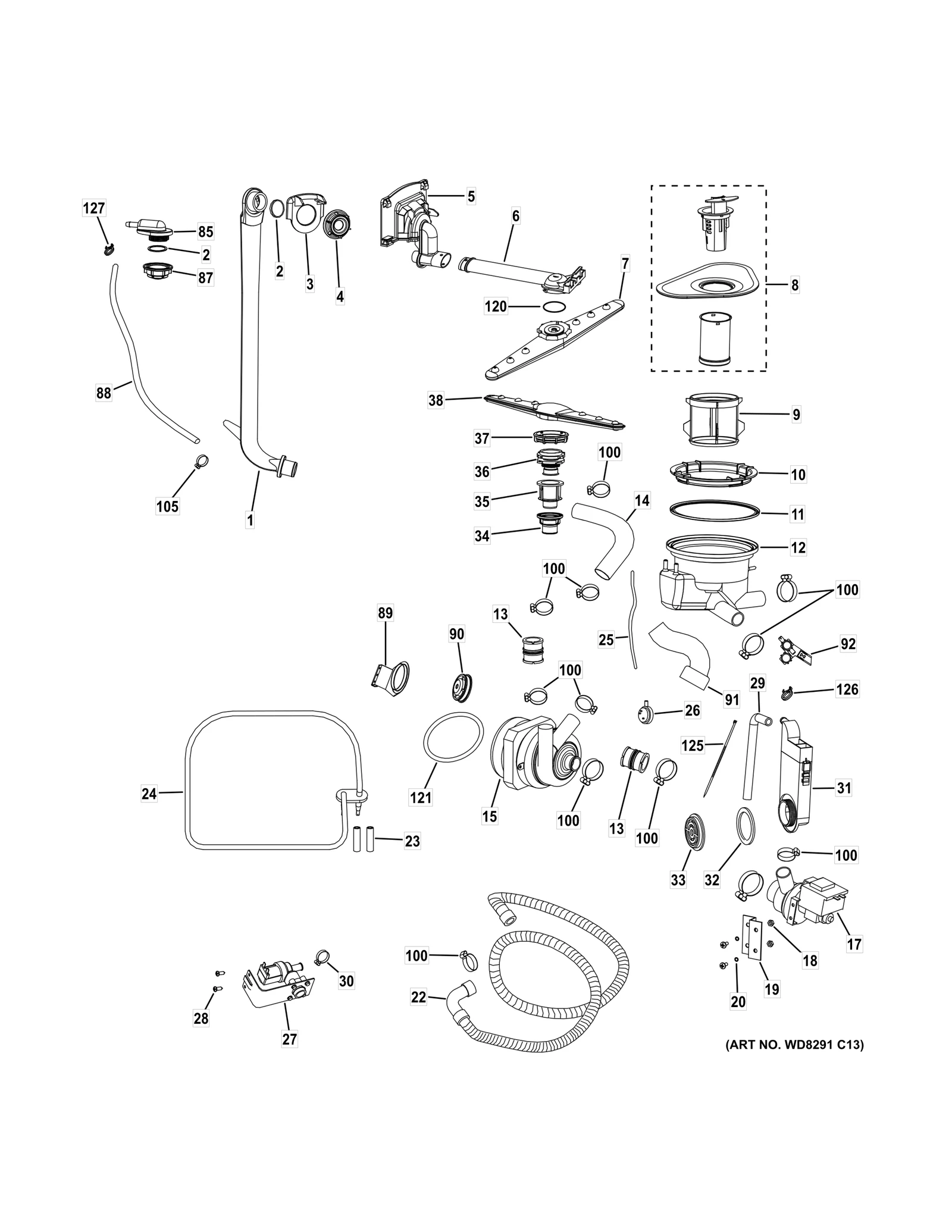 Upper Spray Arm