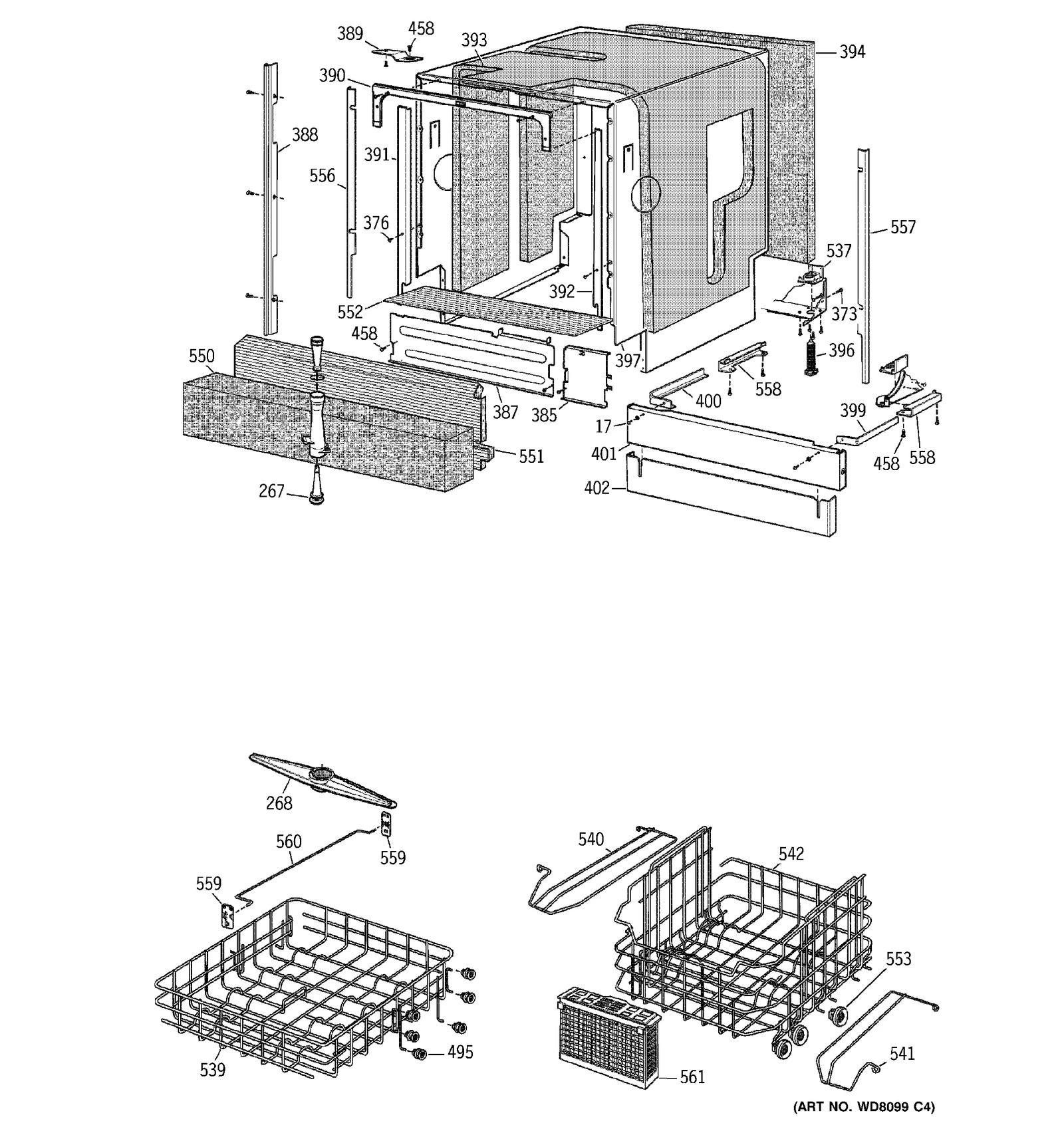 Wheel and Axle Assembly U/Basket
