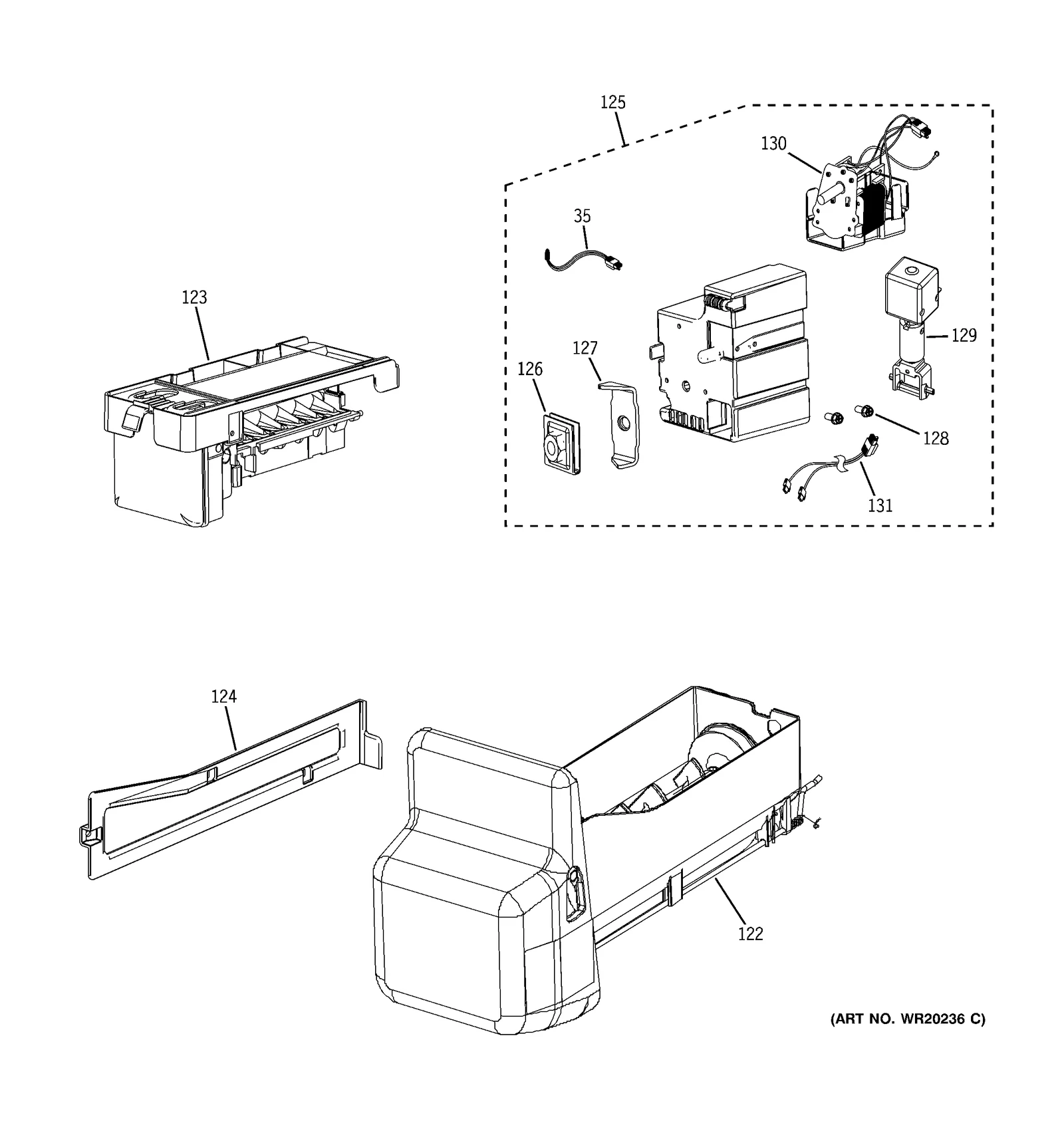 Auger Motor Case Assembly