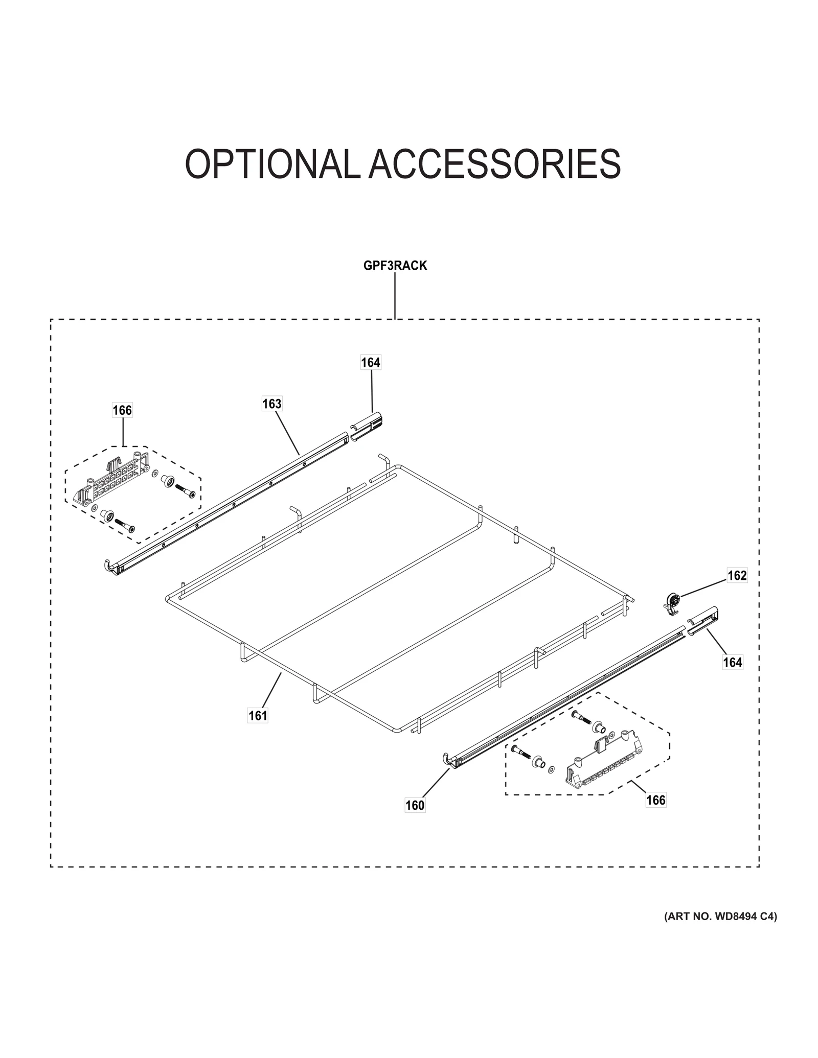 Tub Mount Third Rack Assembly Kit