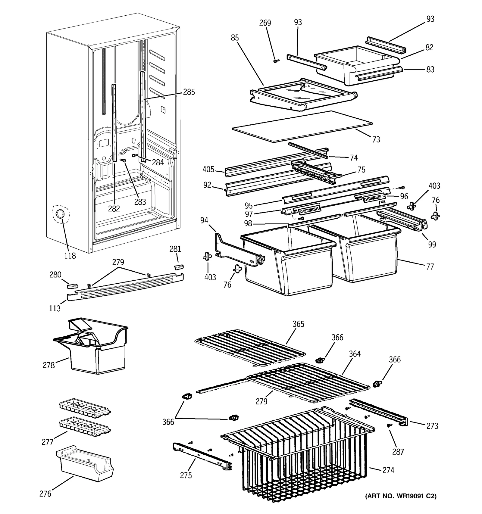 Fixed Spillproof Shelf