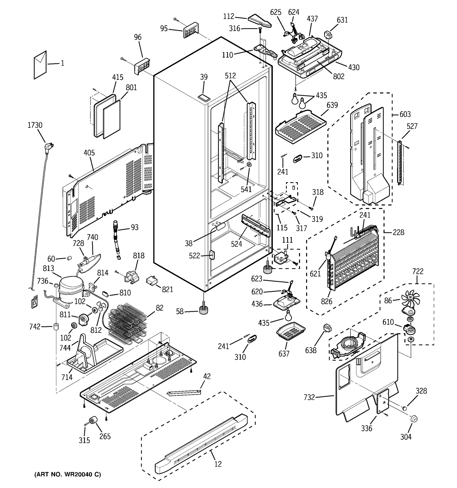 White Hinge Assembly