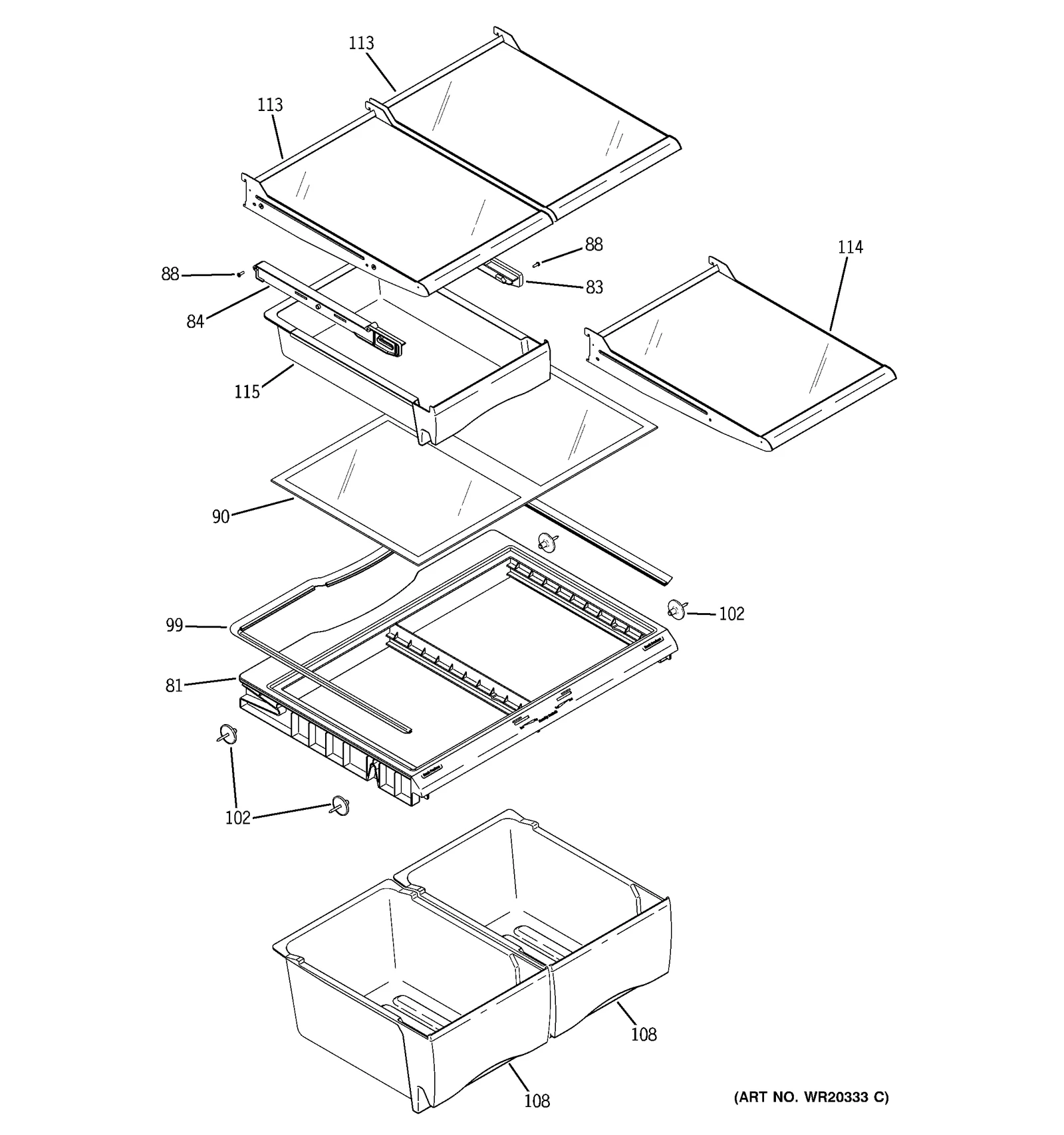 Glass Shelf Assembly