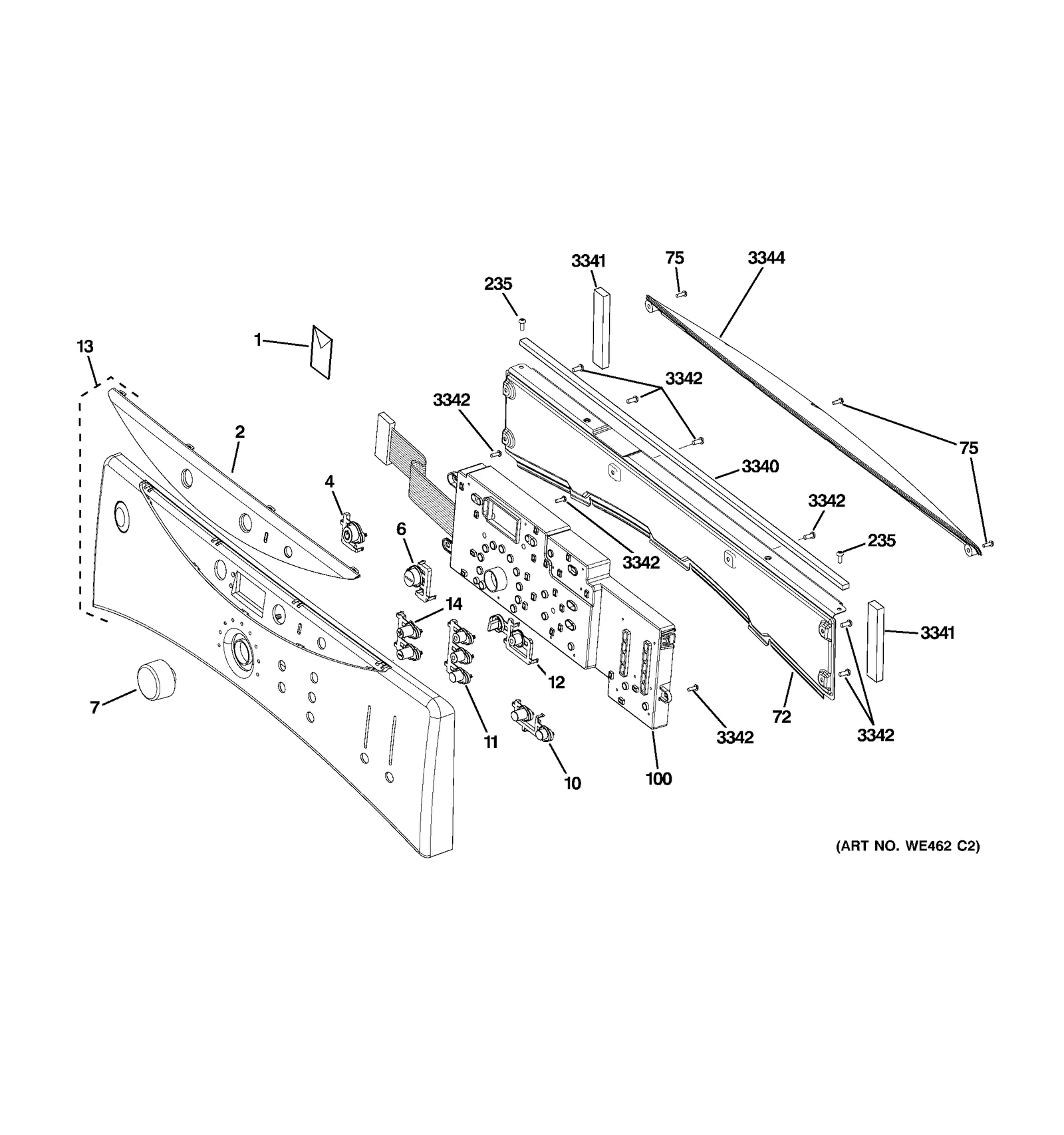 White Control Panel Assembly