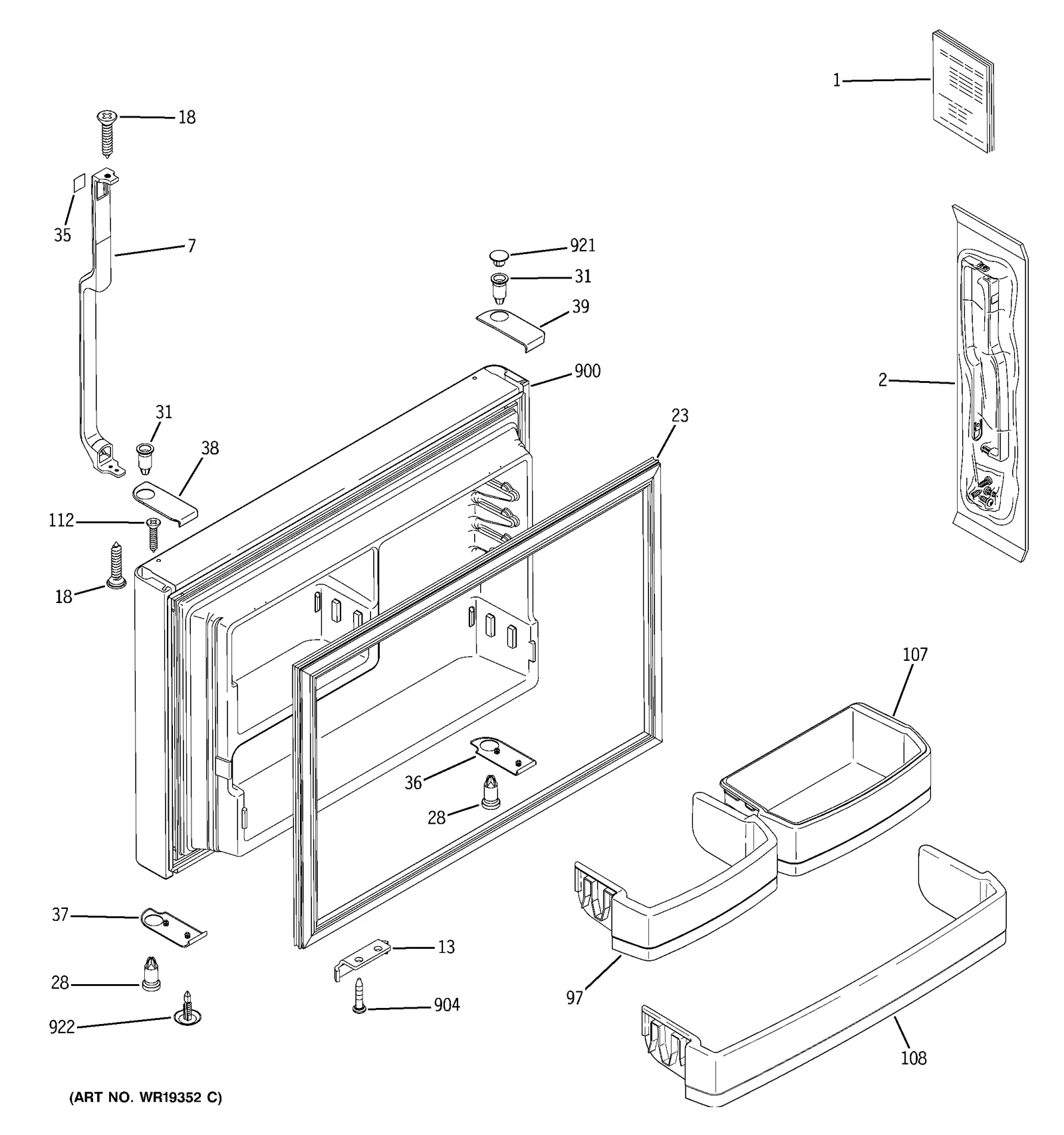 22" Stainless Steel Door Foam Assembly