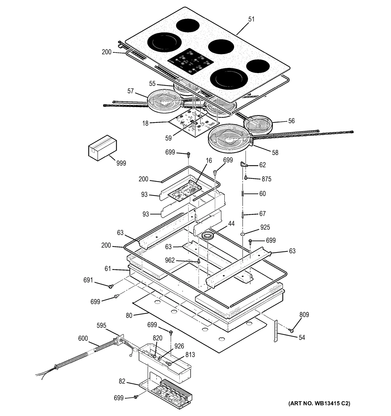 White Glass Maintop Assembly