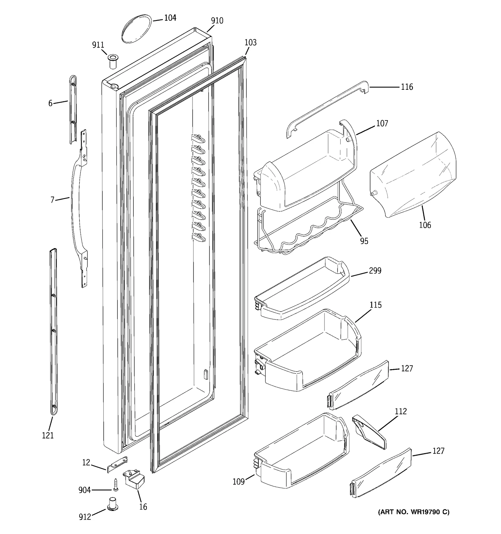 White Door Foam Assembly
