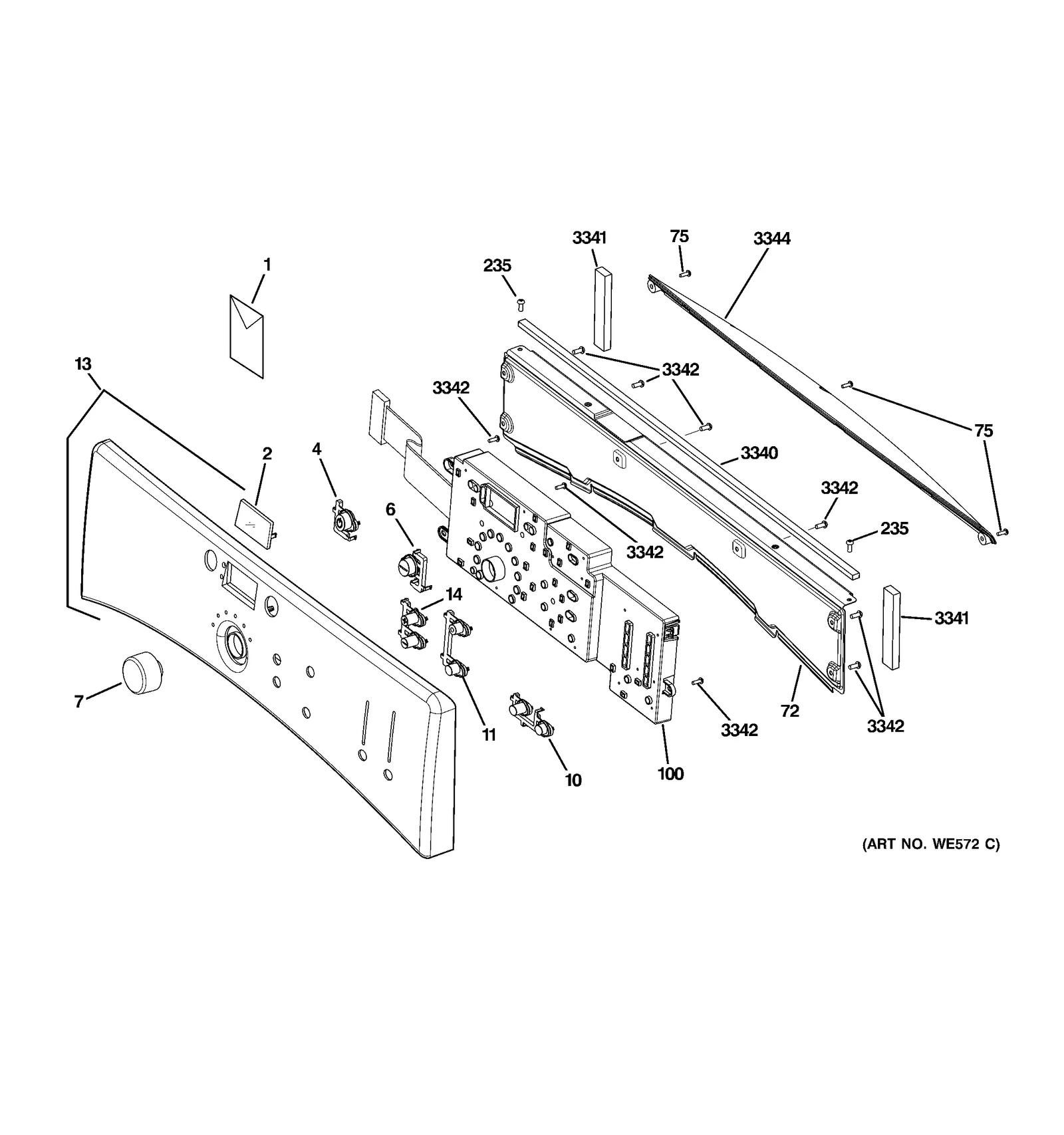White Control Panel Assembly