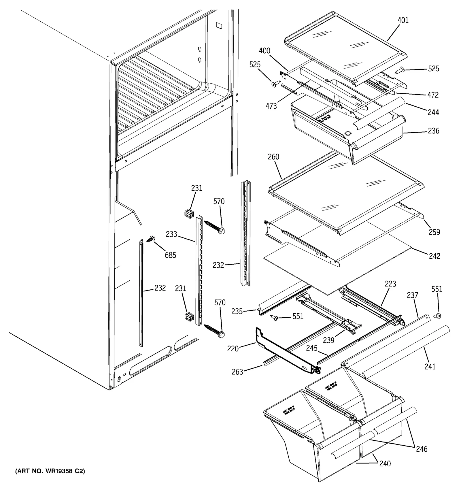 Cantilever Shelf Frame Assembly