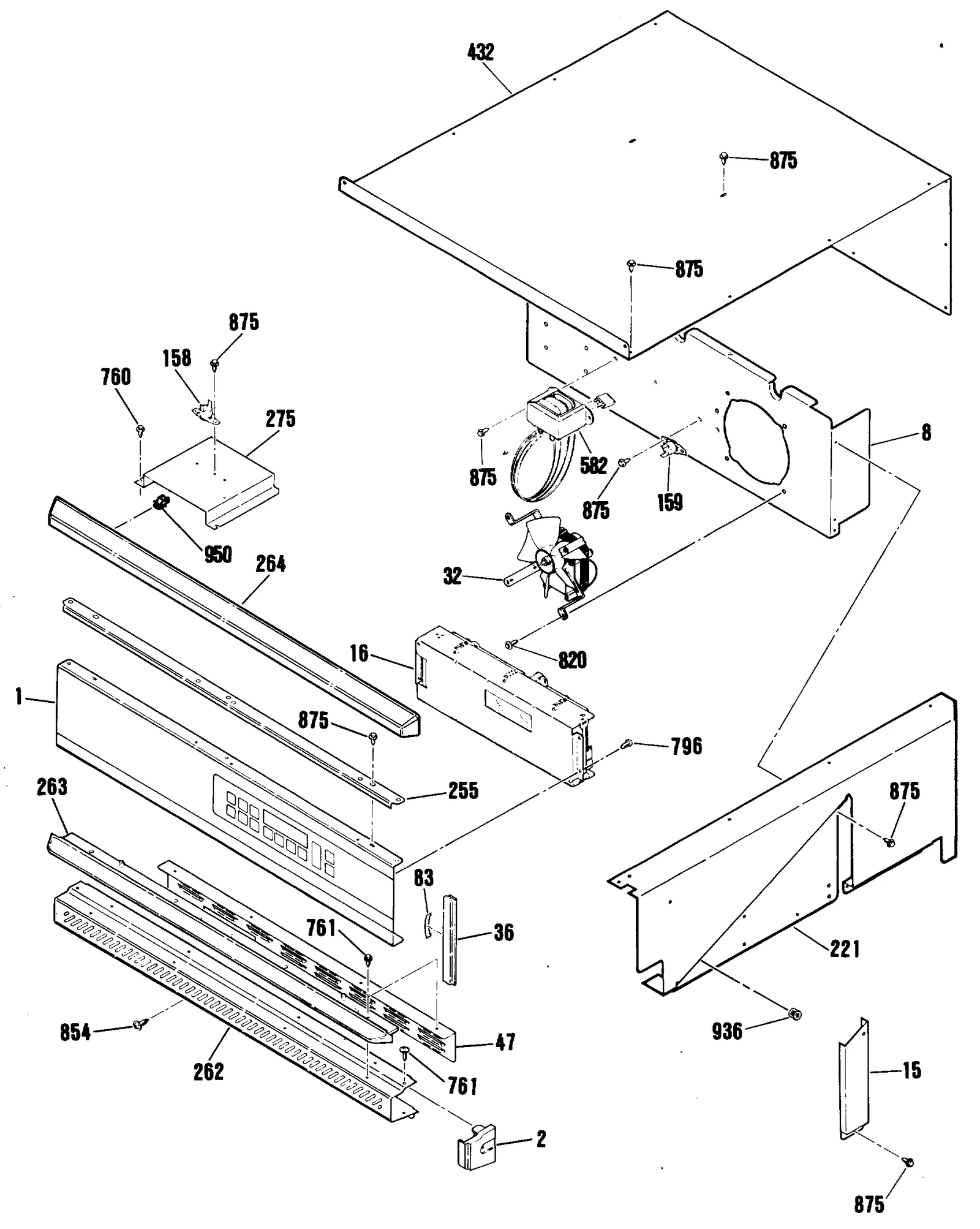 White Control Panel Assembly