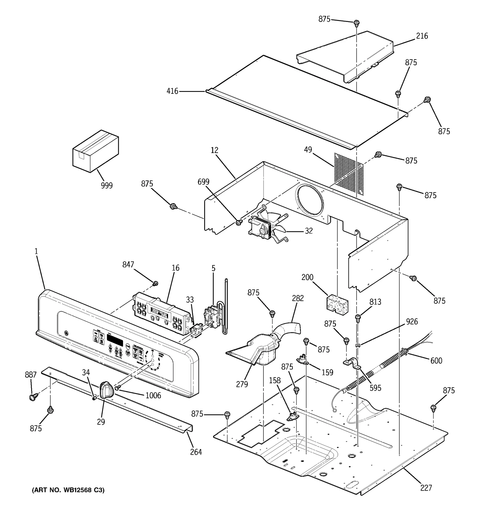 Control Panel Assembly 27 (Black)