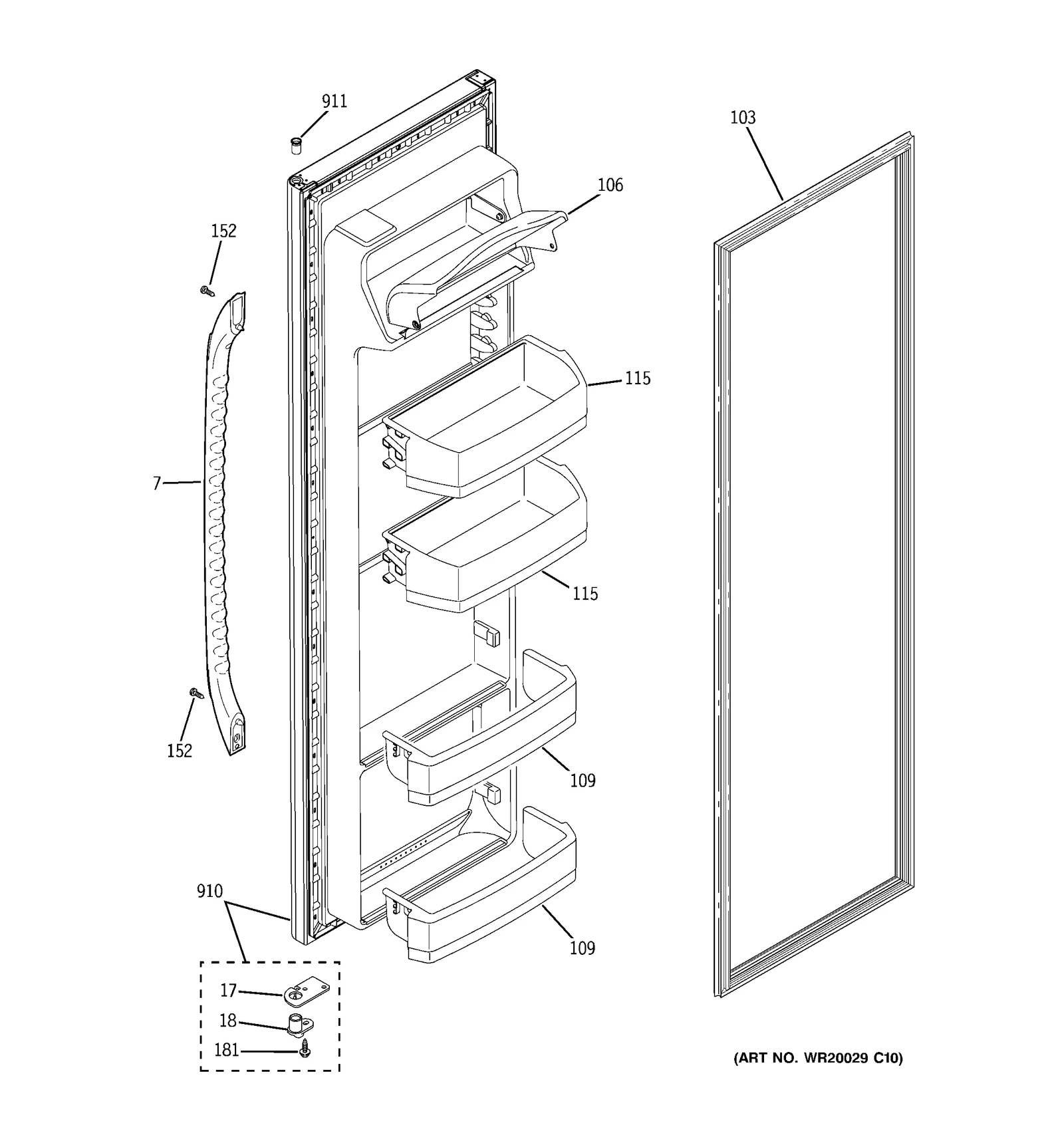 Door Foam Assembly Black