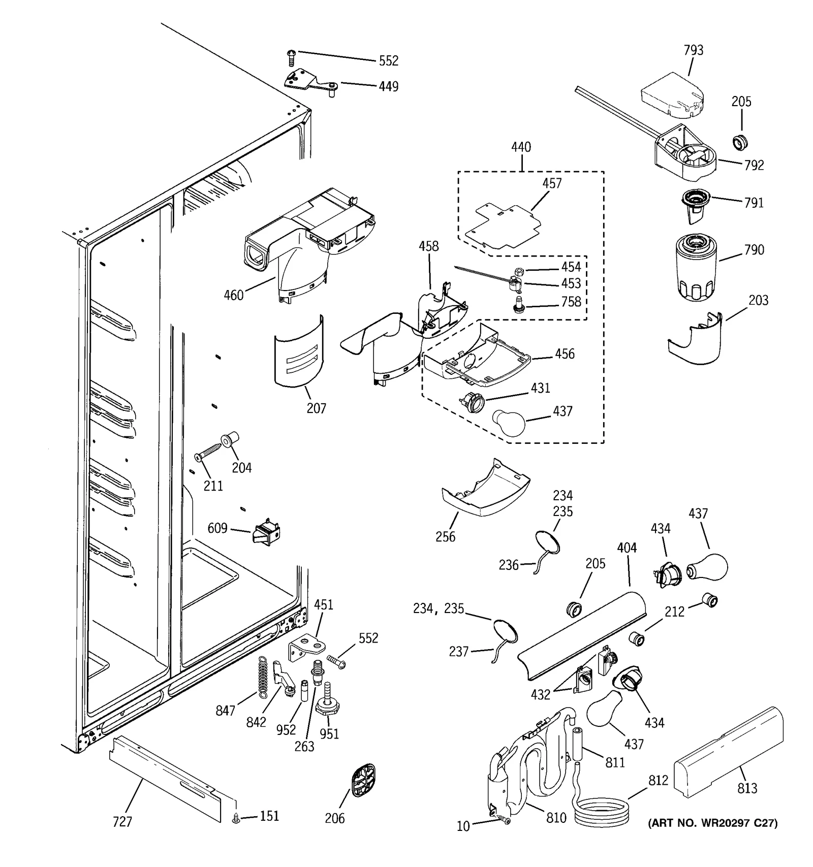 Top Hinge and Pin Assembly