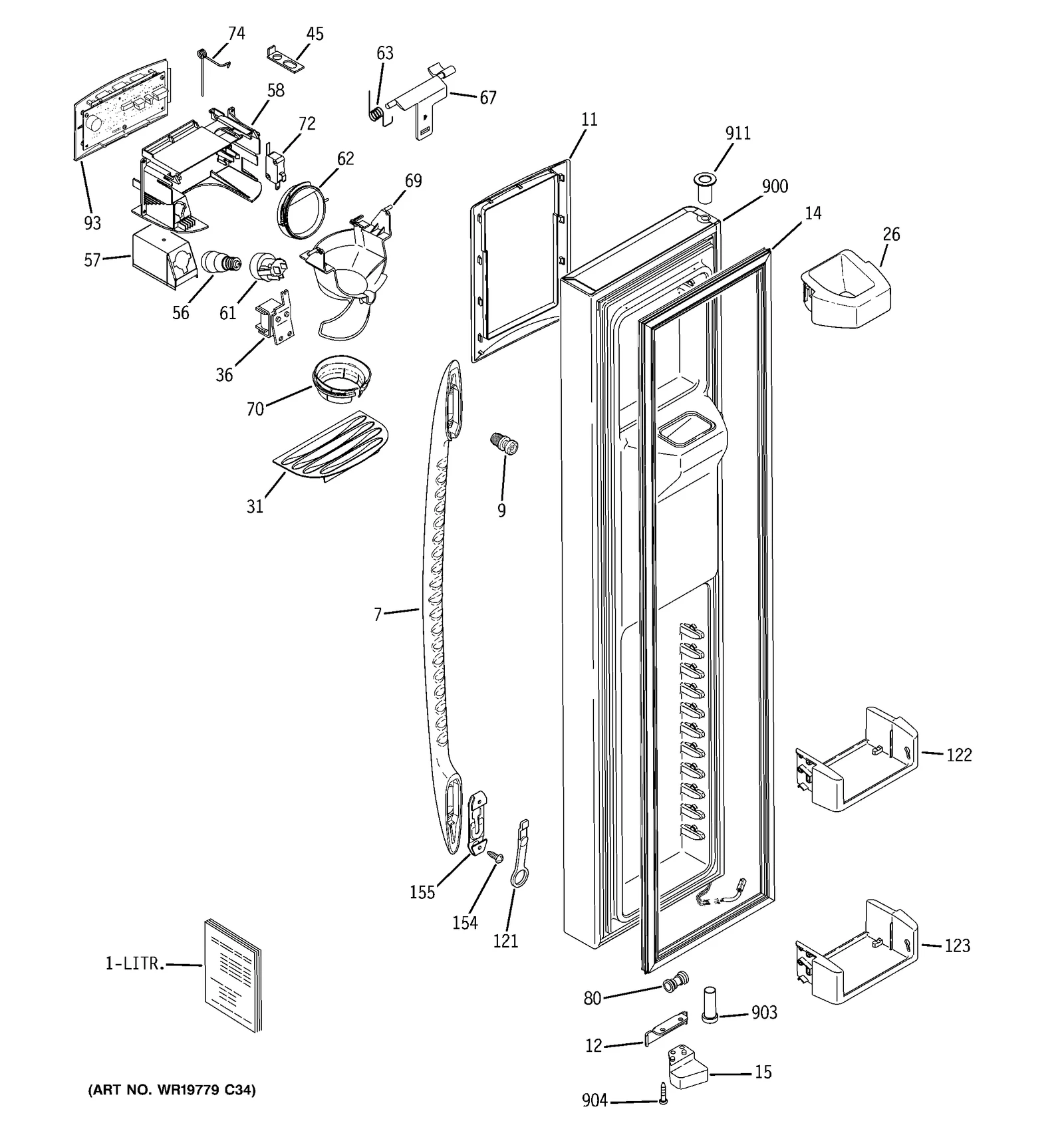 White Door Foam Assembly