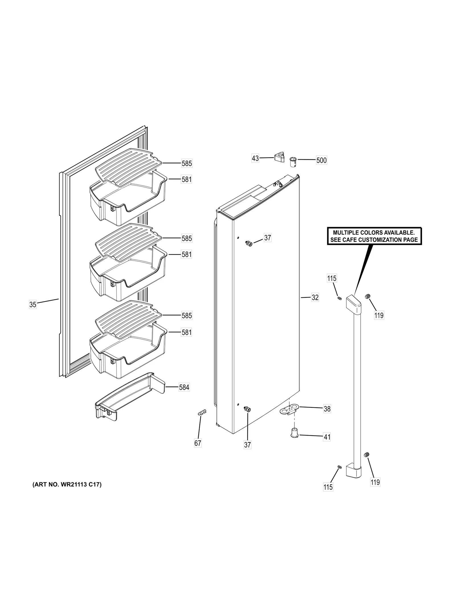 Right Hand Door Foam Assembly White