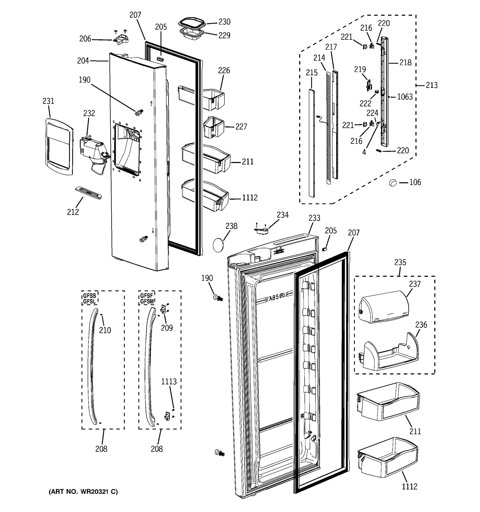 Small Door Bin Assembly