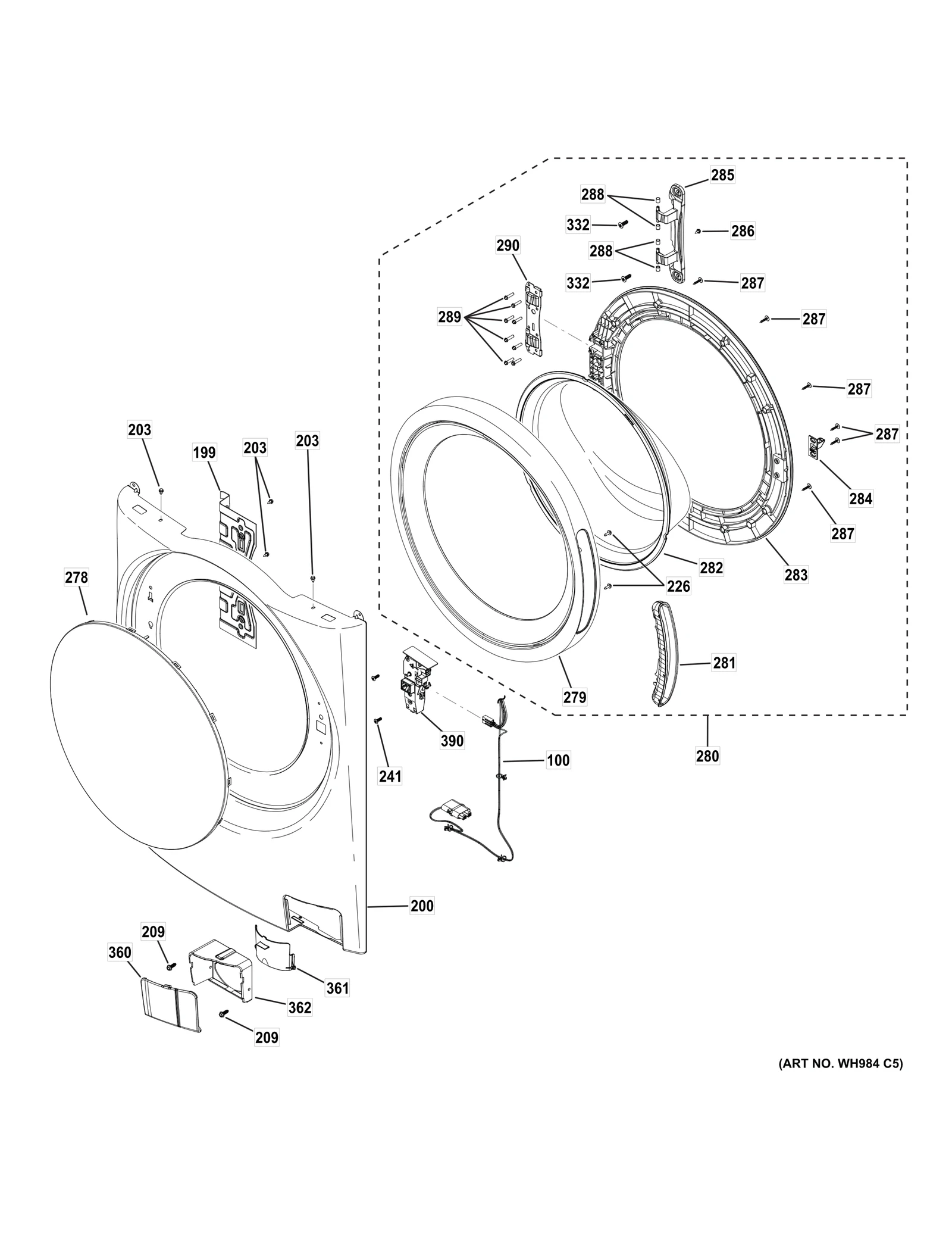 Front Panel Assembly (White)