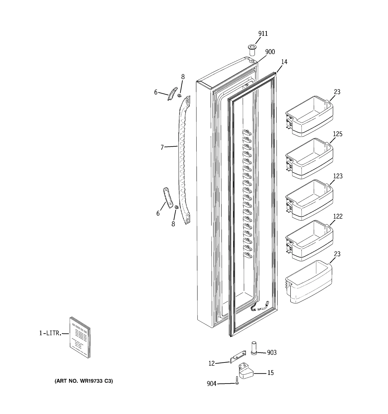 White Door Foam Assembly