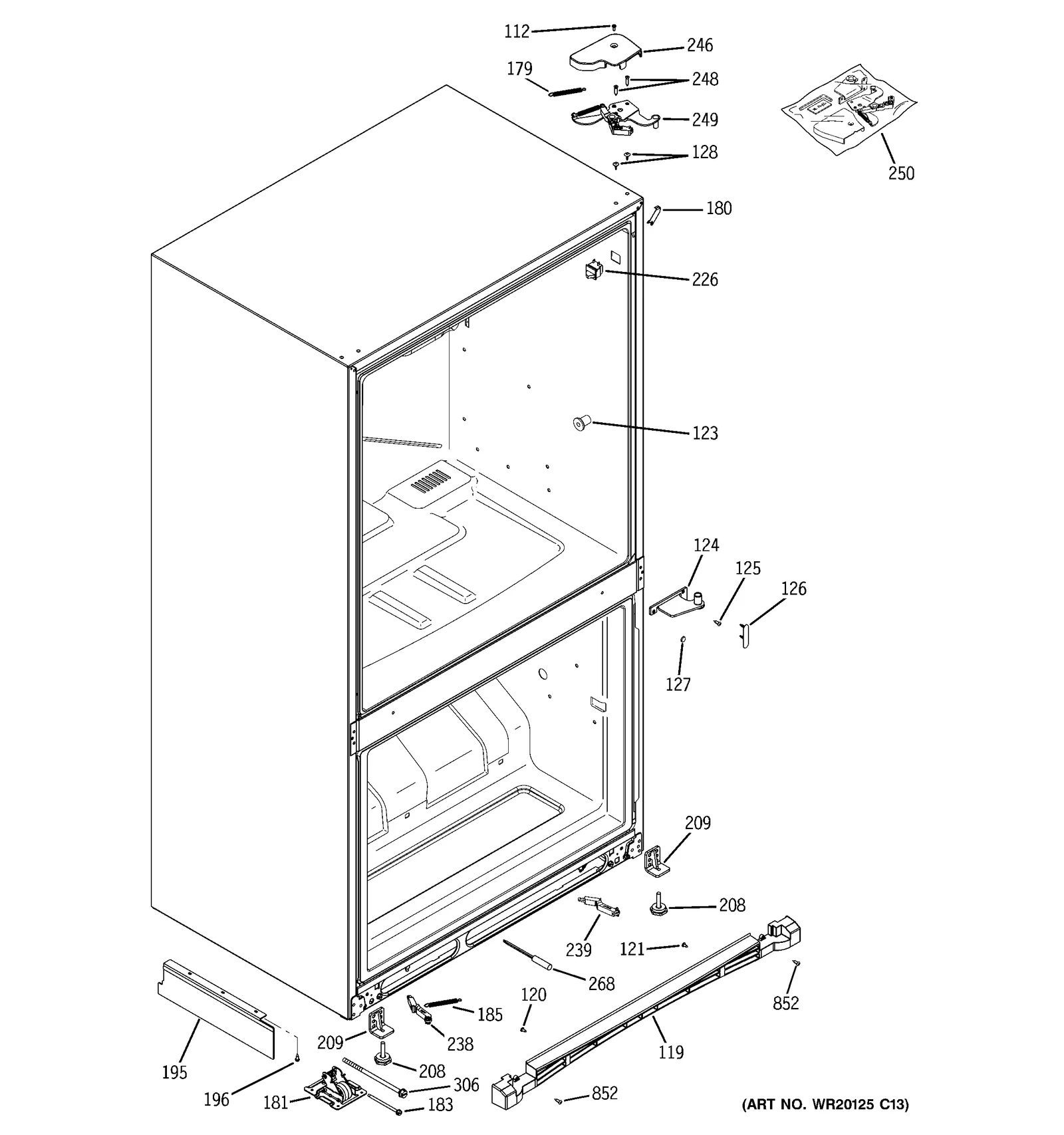 Right Hand Center Full Hinge Assembly