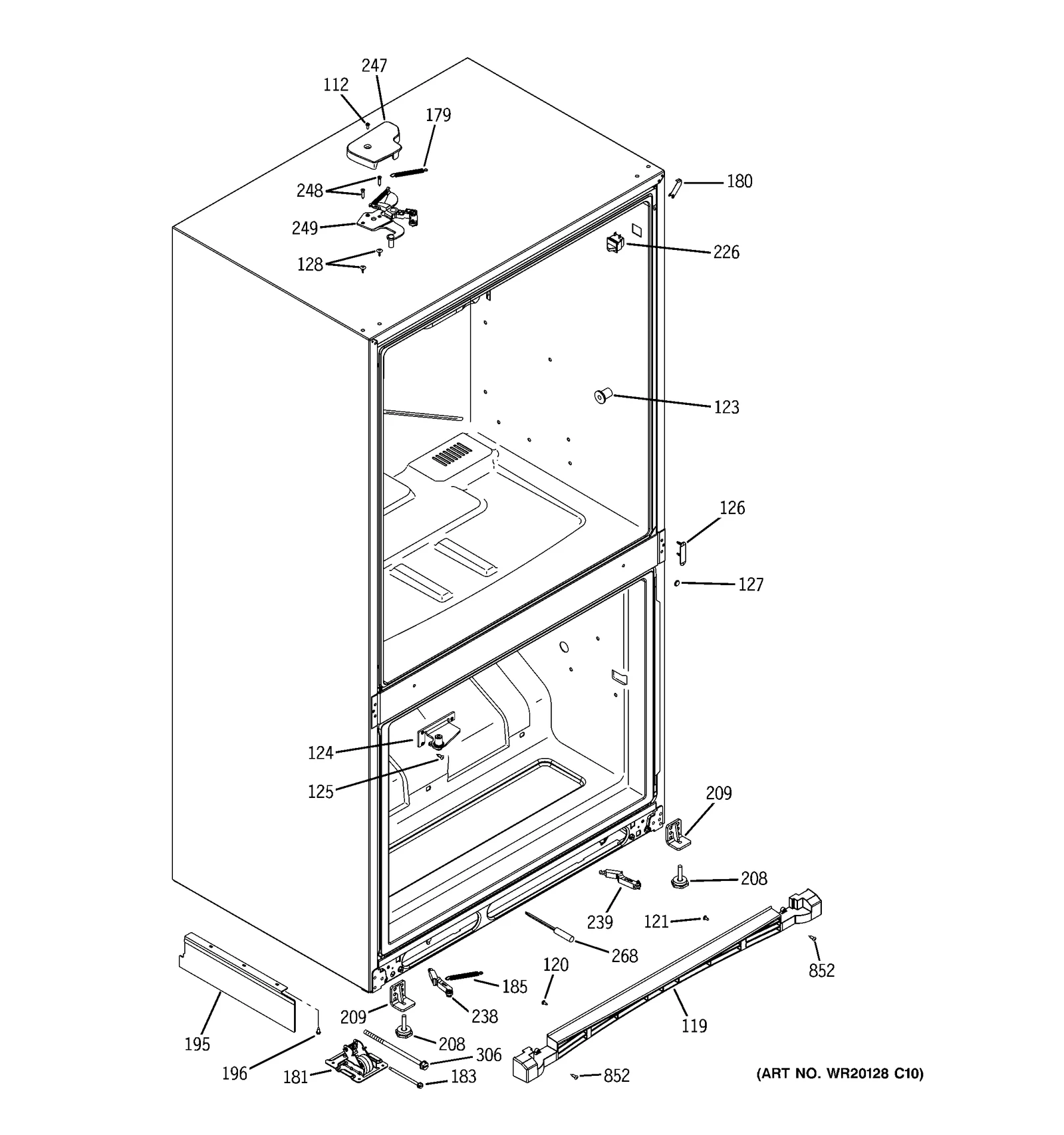 Left Hand Center Full Hinge Assembly