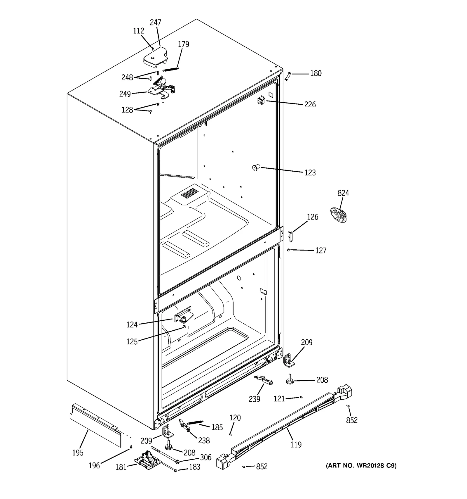 Left Hand Center Full Hinge Assembly