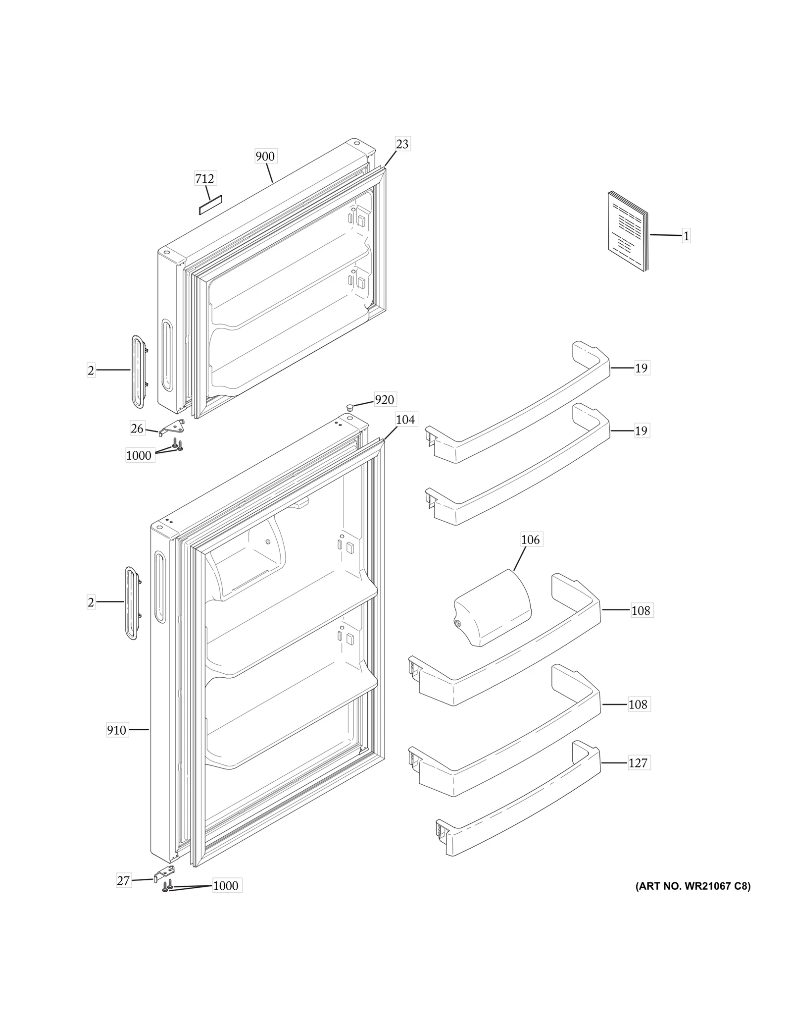 White Fresh Food Pocket Door