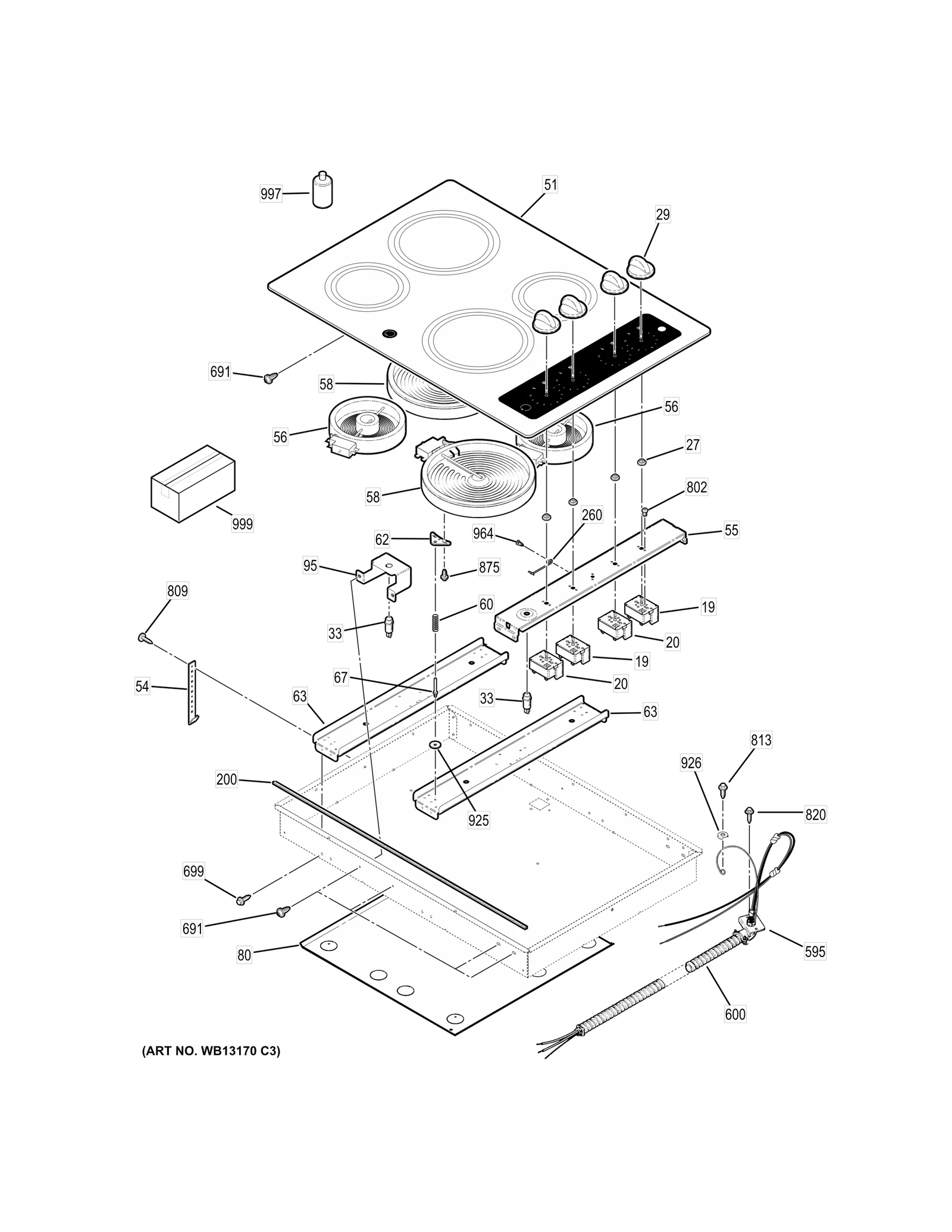 Glass Maintop Assembly