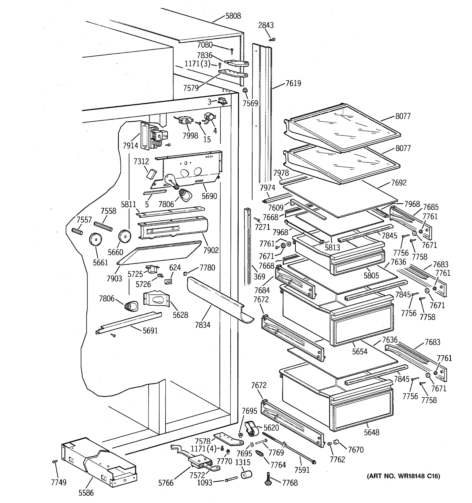 Glass Encap Shelf Assembly