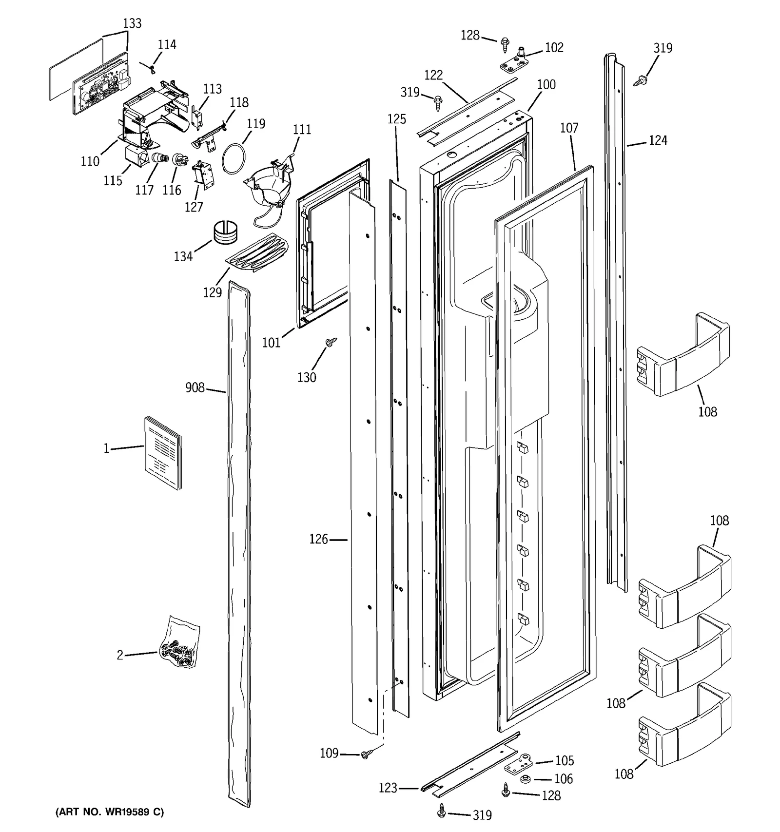 White Dispenser Door