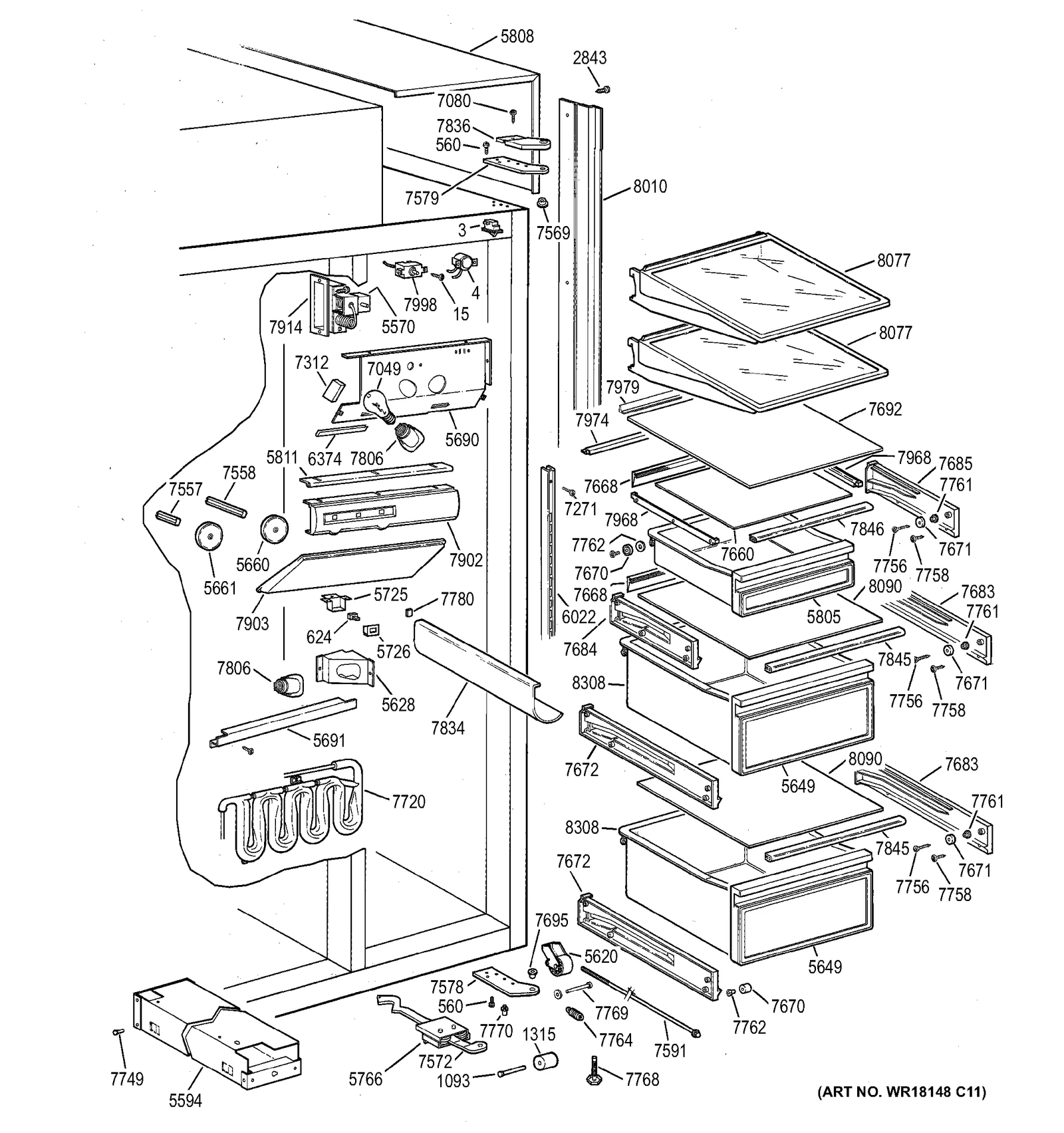 Front Vegetable Pan Assembly