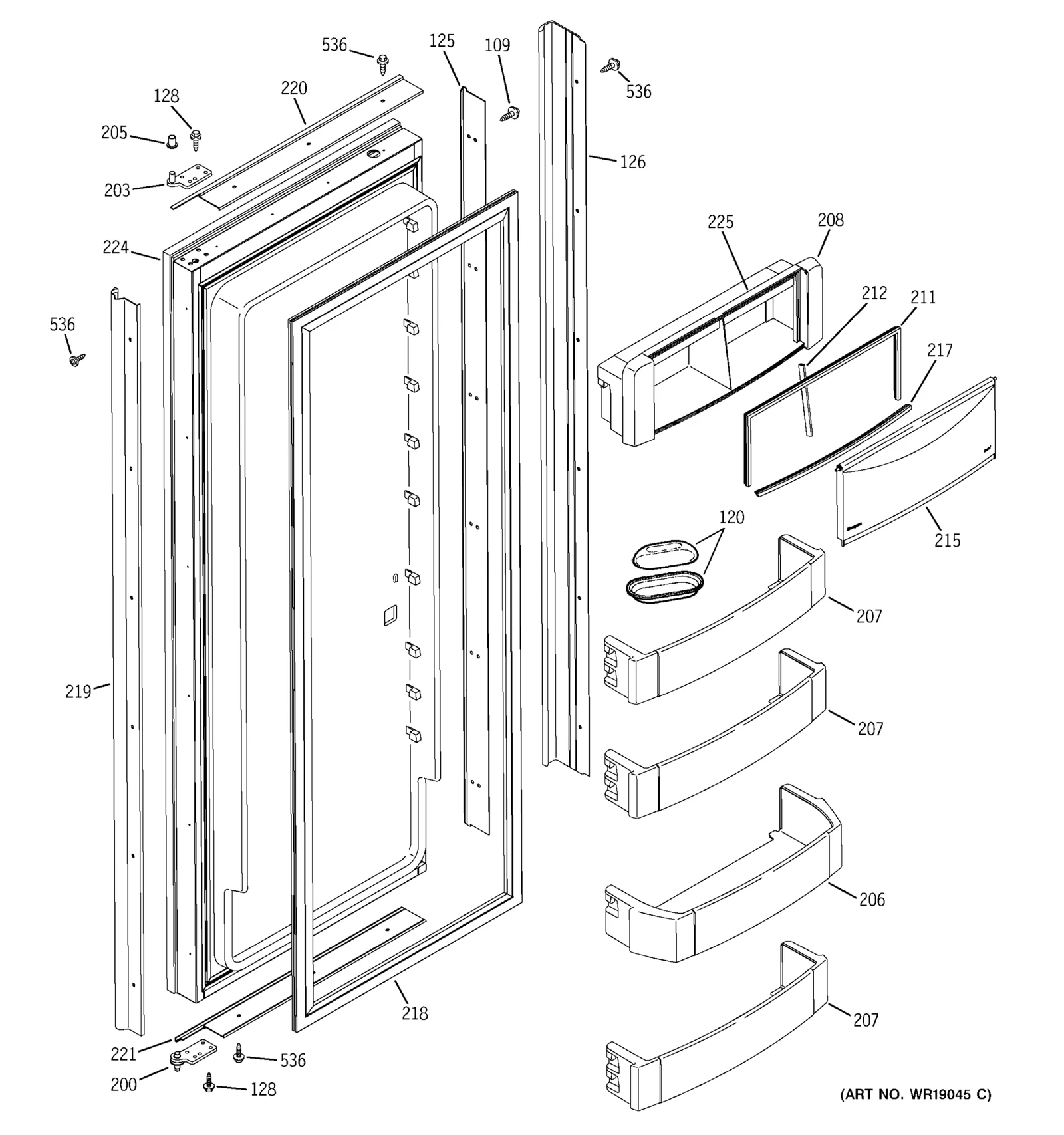 Top Door Hinge Assembly