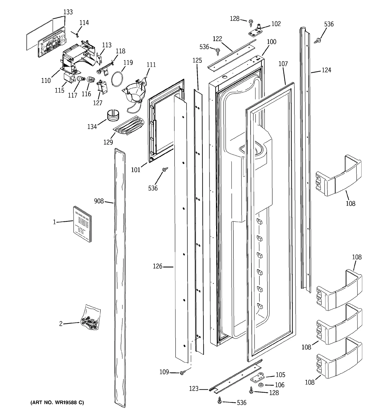 48" White Dispenser Door