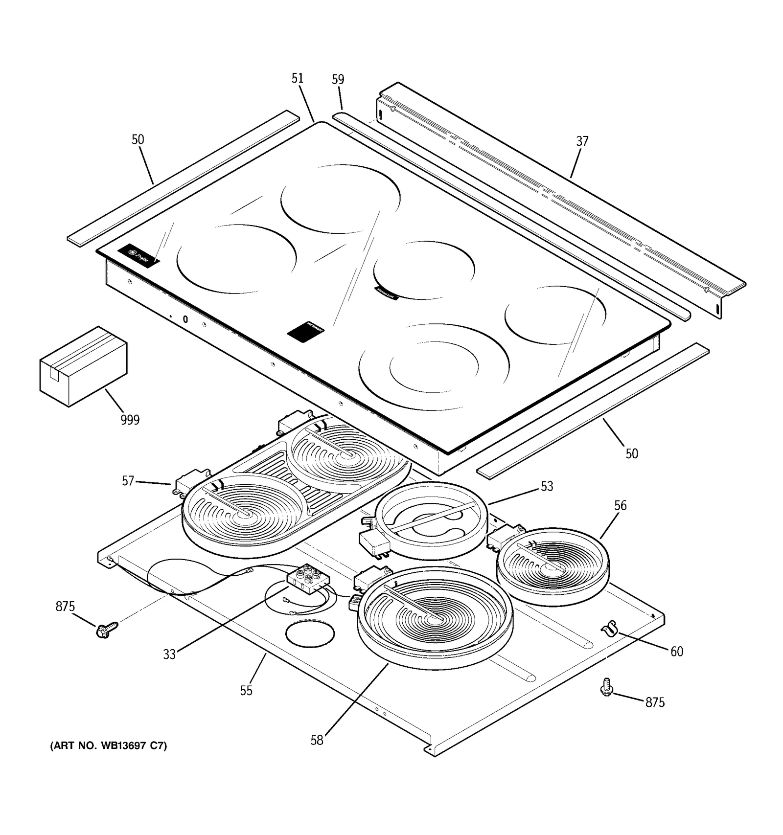 Glass Maintop Assembly (White)