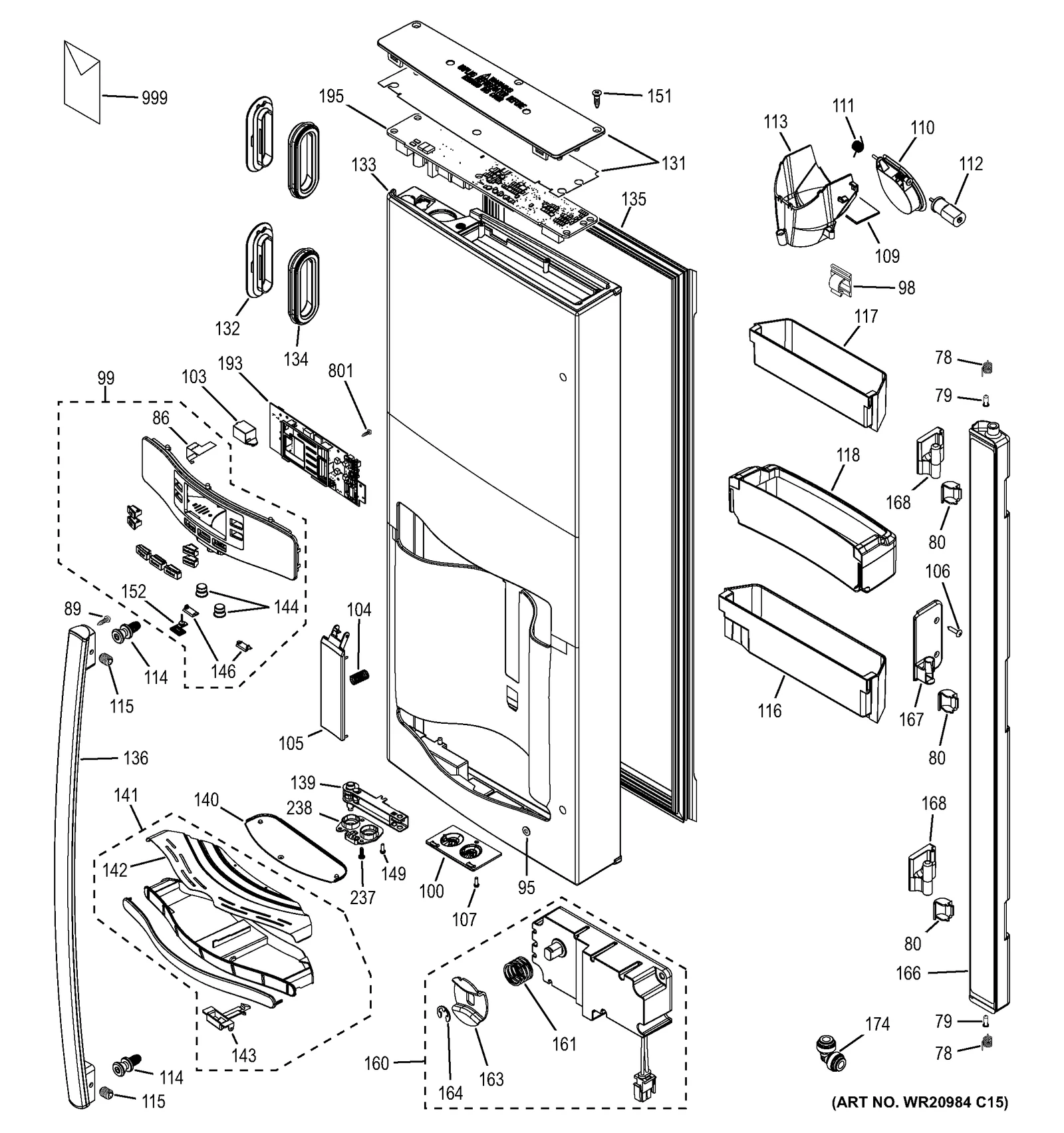 Bottom Ice Bin Door Assembly