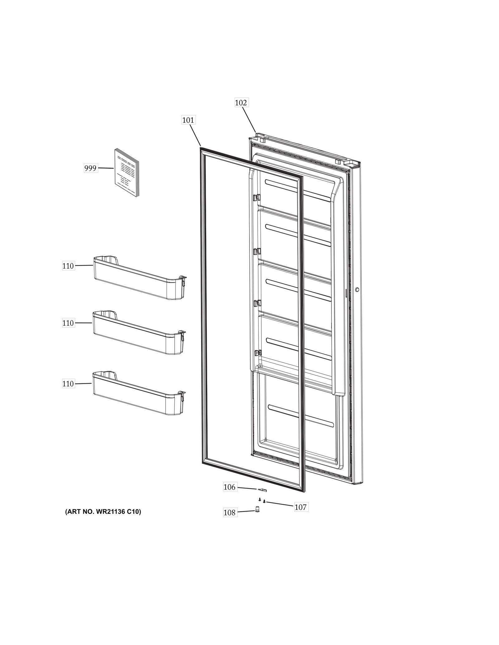 White Door Assembly