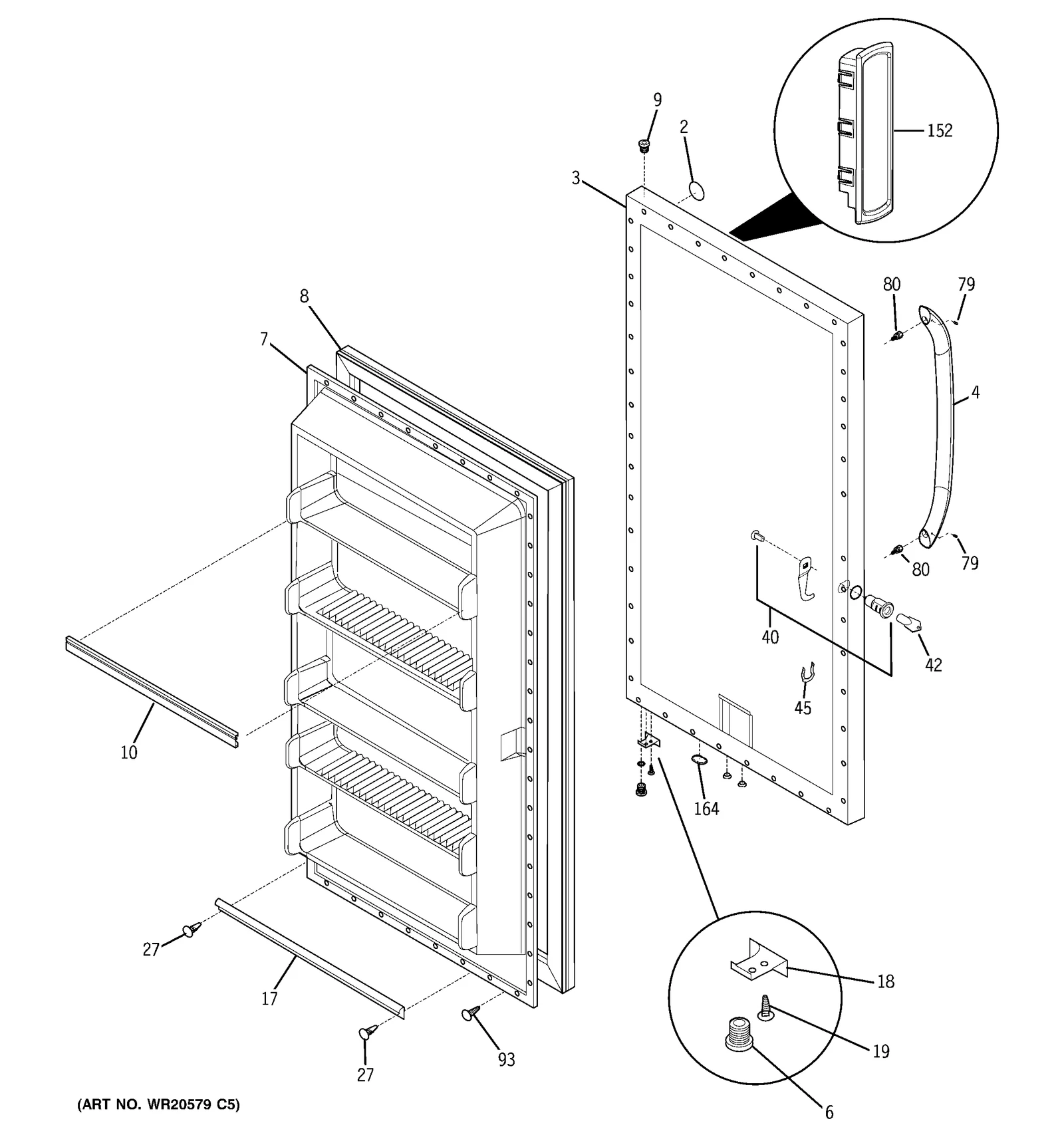 White Outer Door Panel
