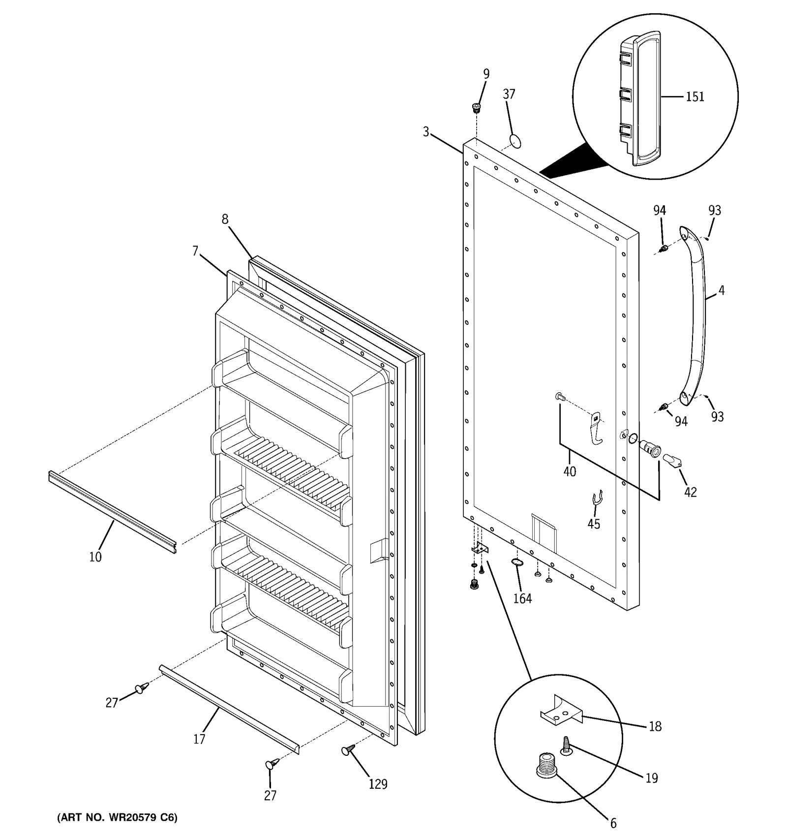 White Outer Door Panel