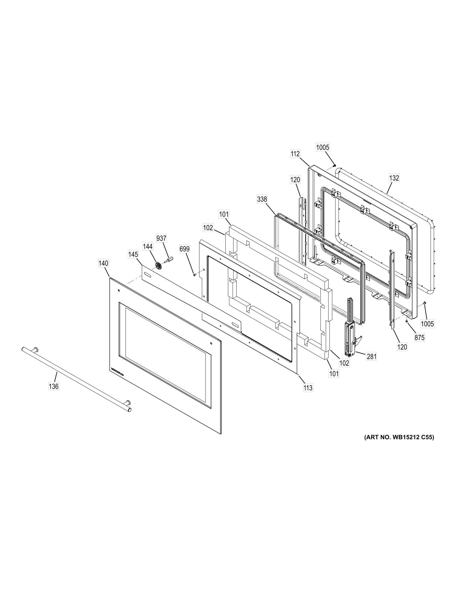 Door Glass and Trim Assembly