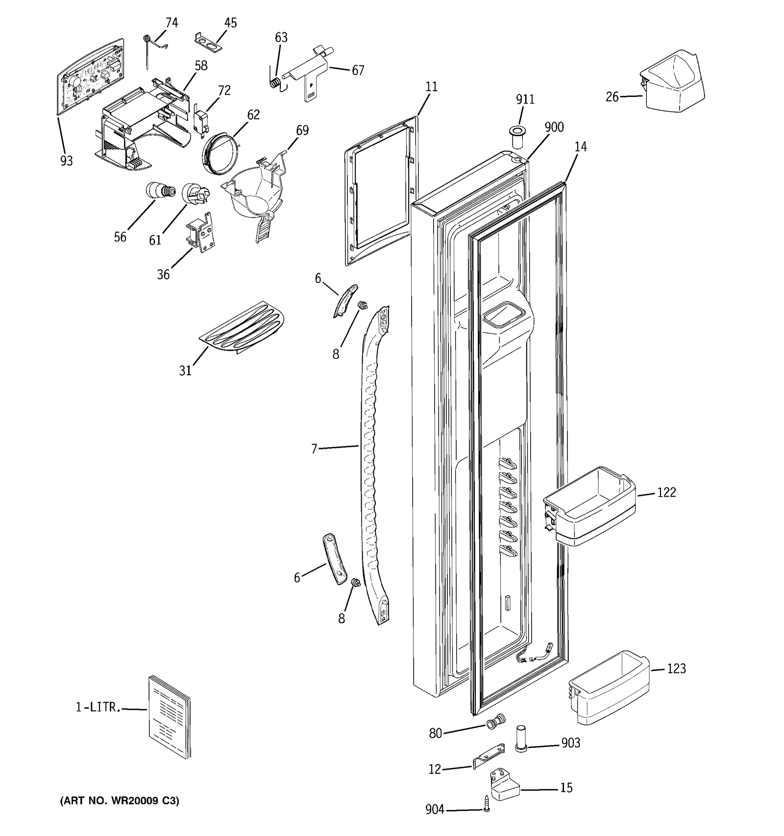 White Door Foam Assembly