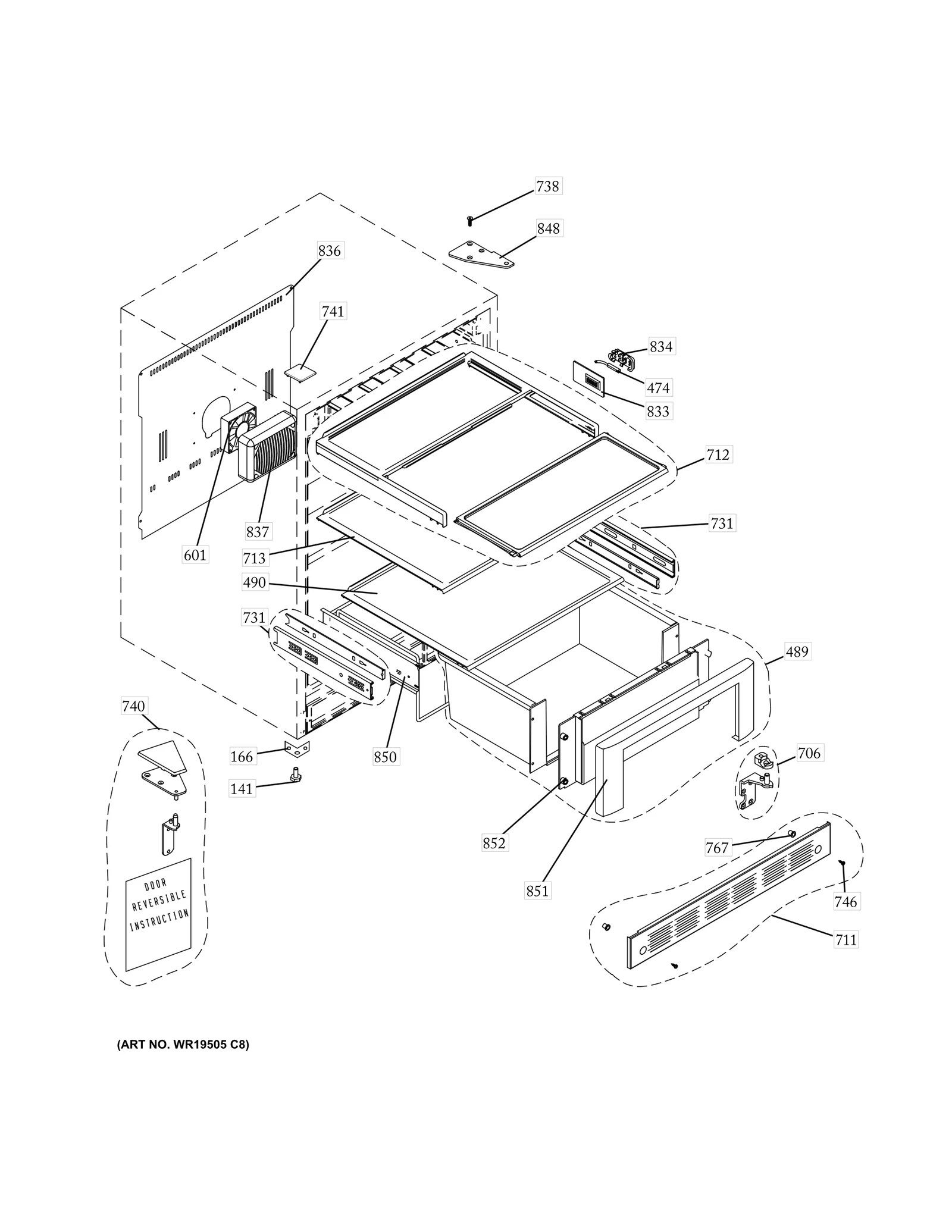 Left Hand Hinge and Door Stop Kit