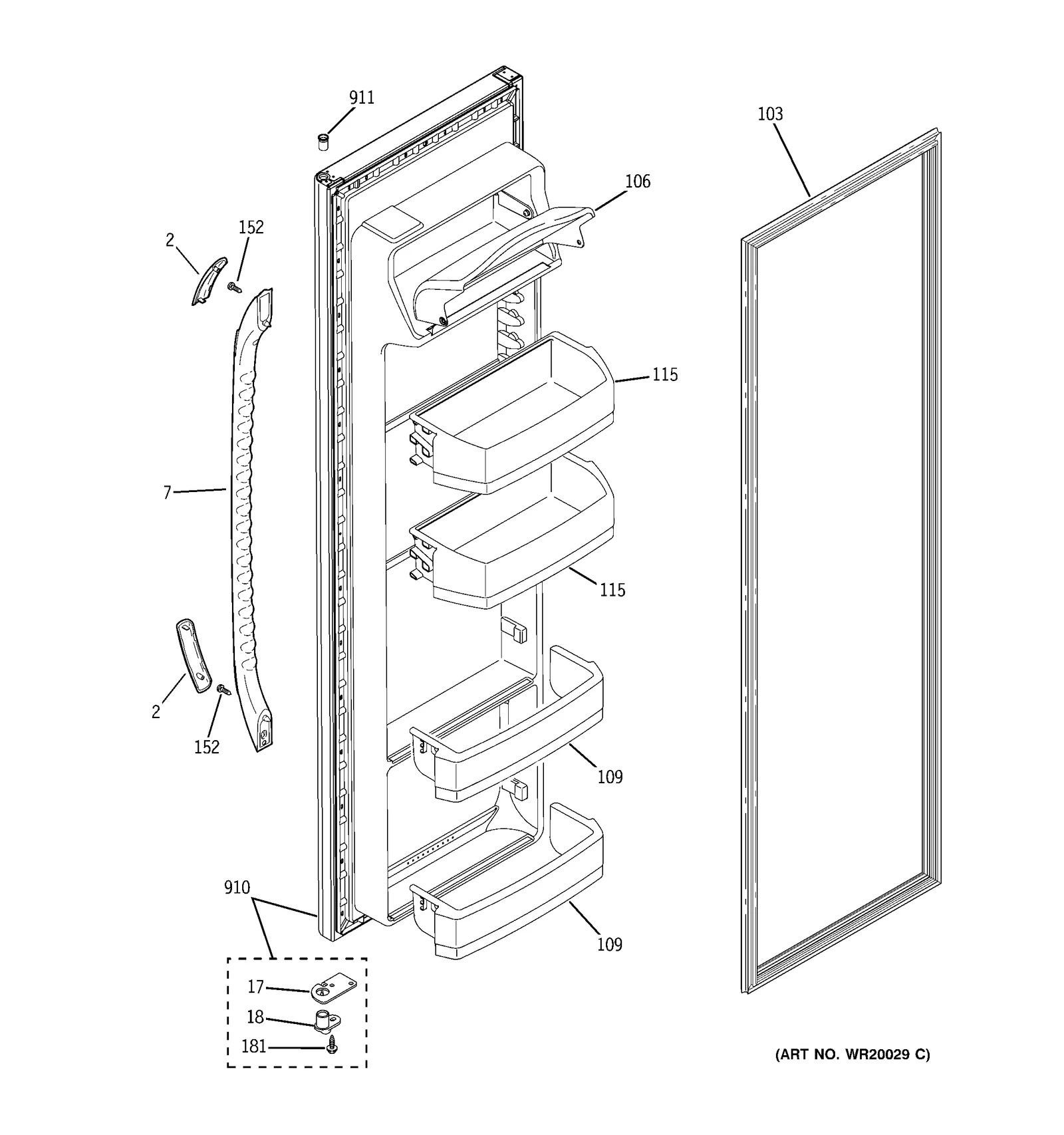 Door Foam Assembly Black