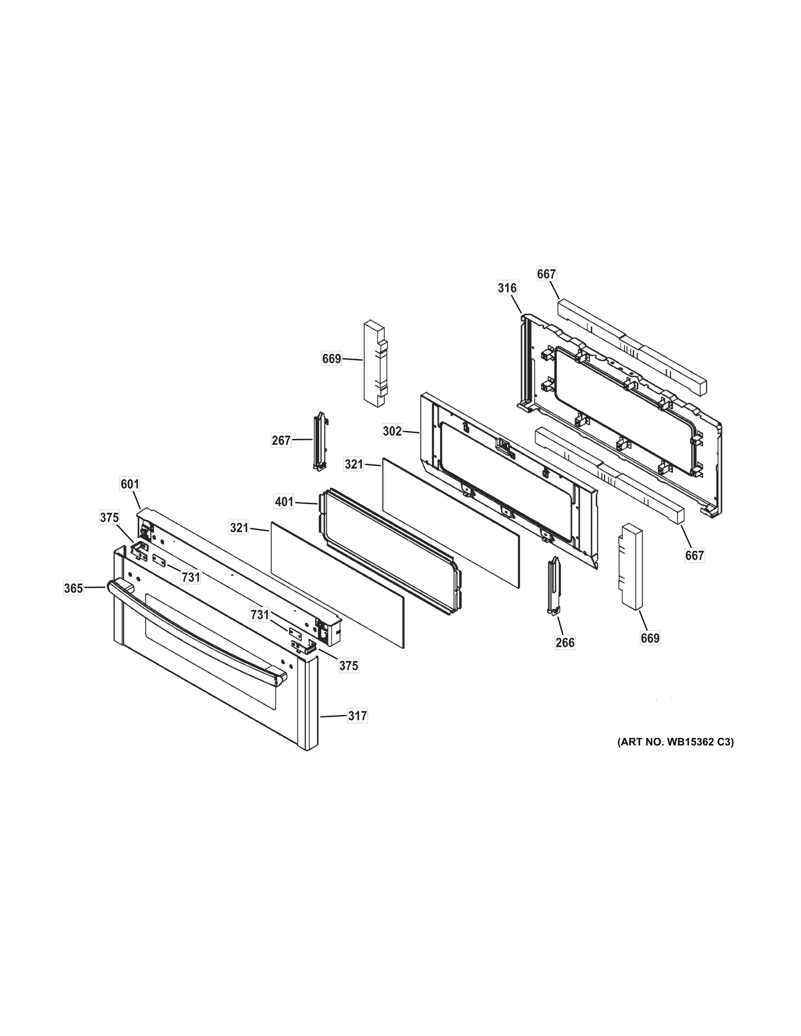 Door Assembly Glass & Panel