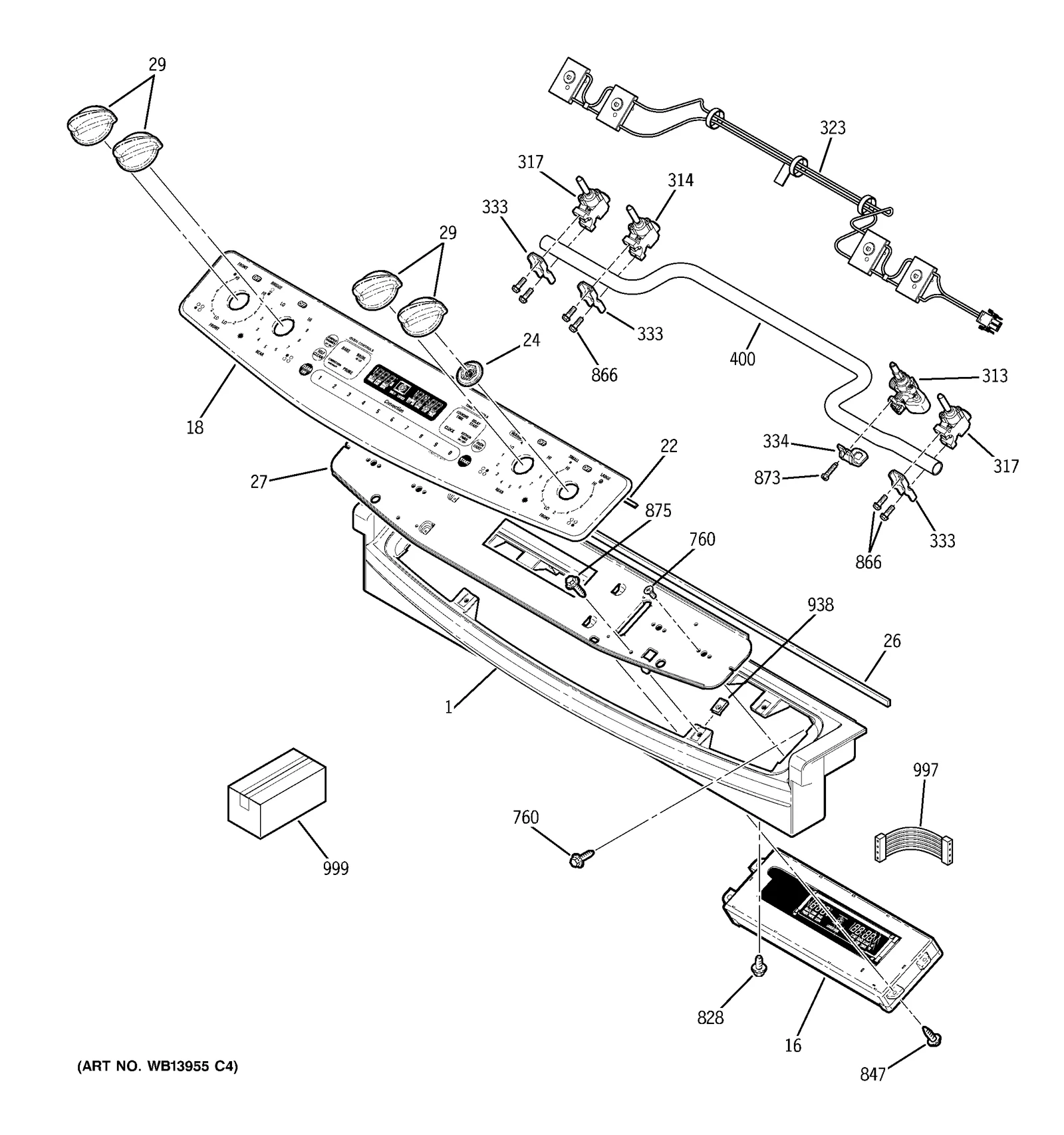 White Glass Touch Assembly